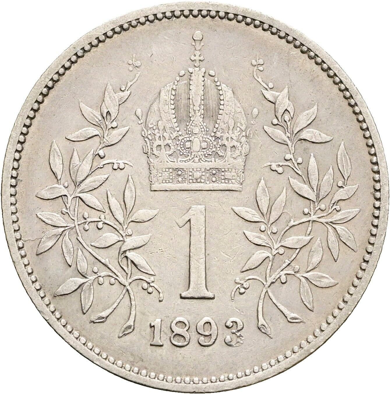1 Krone Franz Joseph I. 1848-1916 1893 – Rückseite