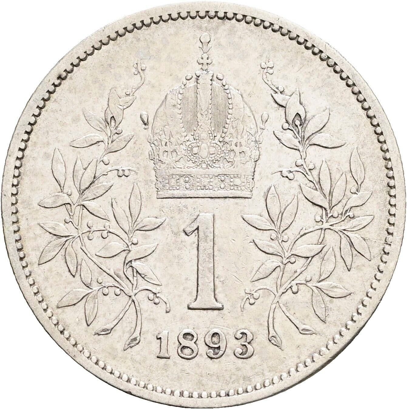 1 Krone Franz Joseph I. 1848-1916 1893 – Rückseite