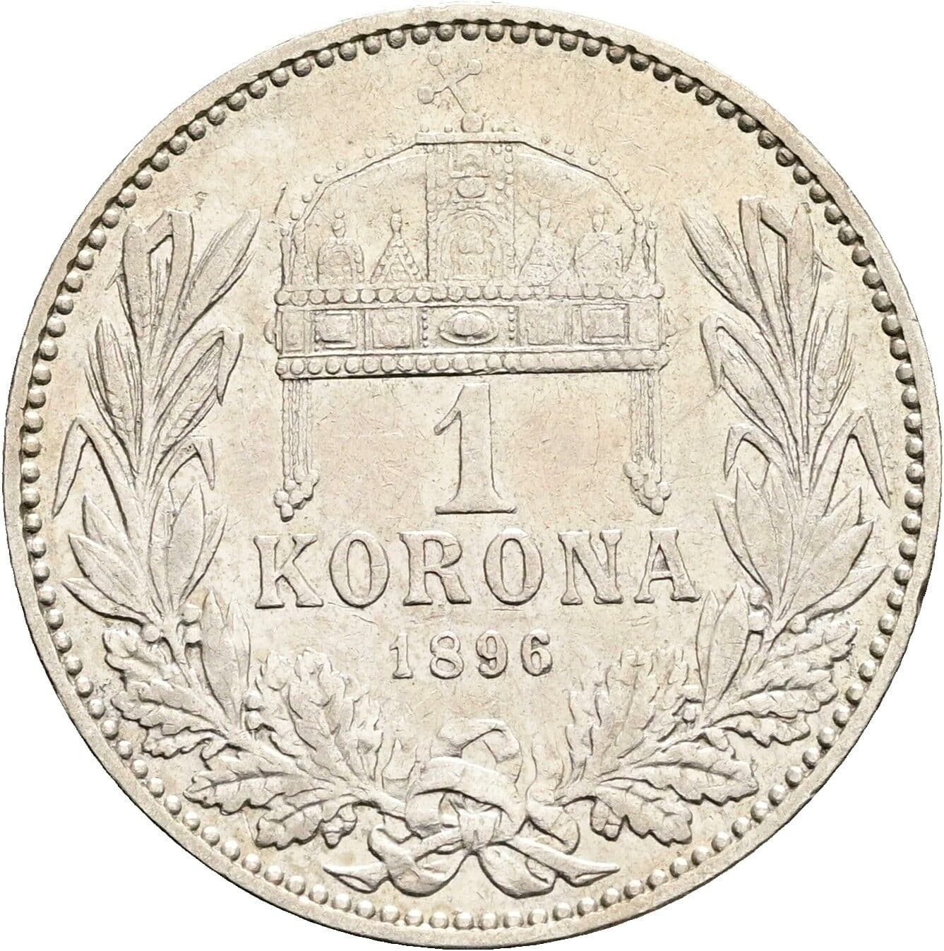 1 Korona Franz Joseph I. 1848-1916 1896 KB, Kremnitz – Rückseite