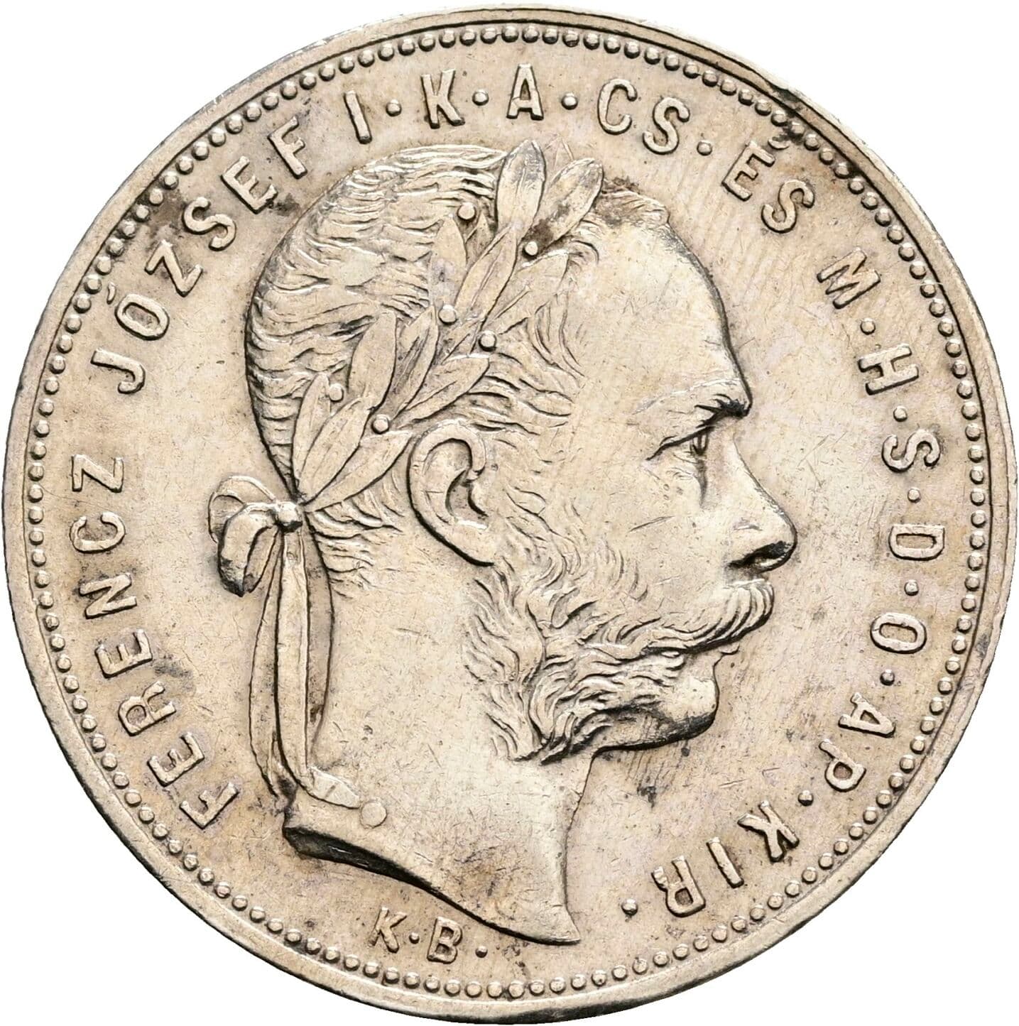 1 Forint Franz Joseph I. 1848-1916 1881 KB, Kremnitz – Vorderseite