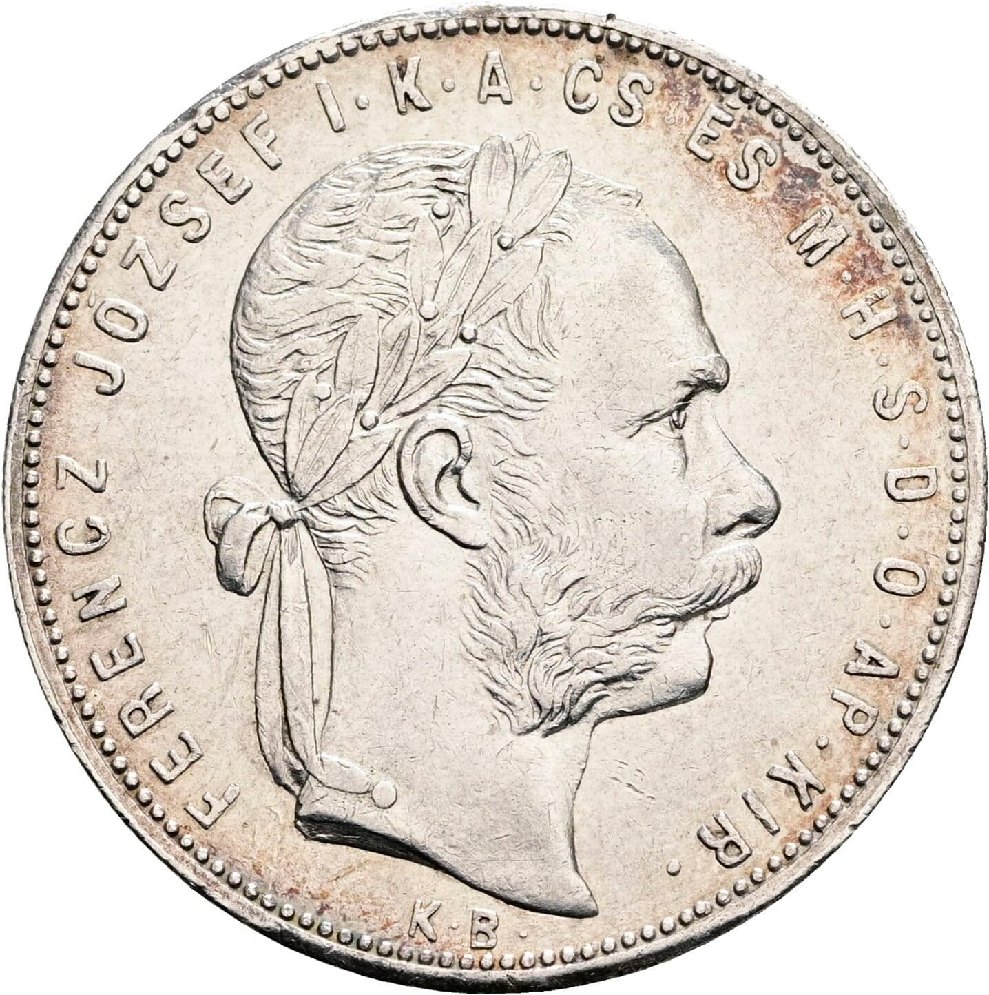 1 Forint Franz Joseph I. 1848-1916 1880 KB, Kremnitz – Vorderseite
