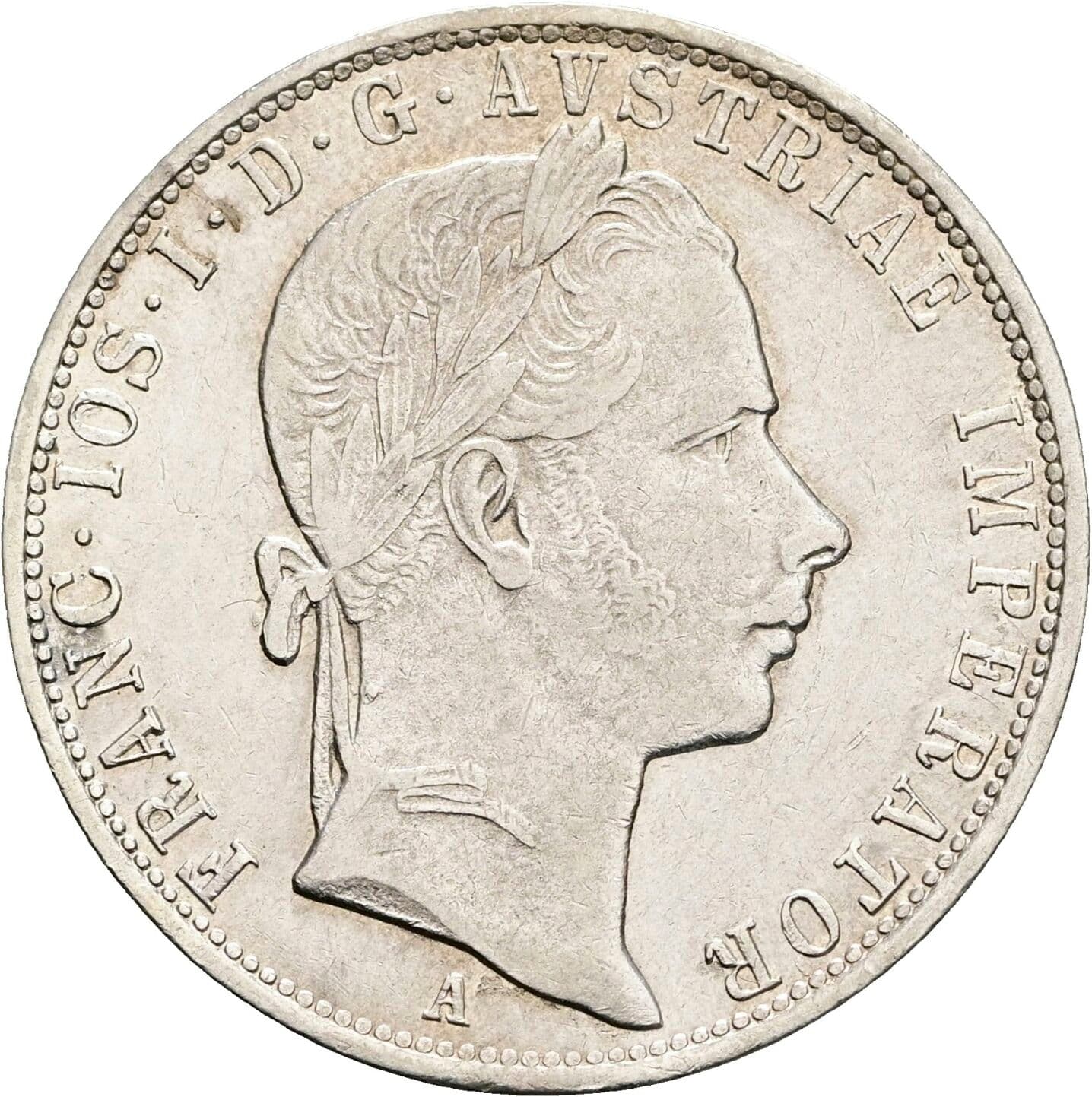 1 Gulden Franz Joseph I. 1848-1916 1858 A, Wien – Vorderseite