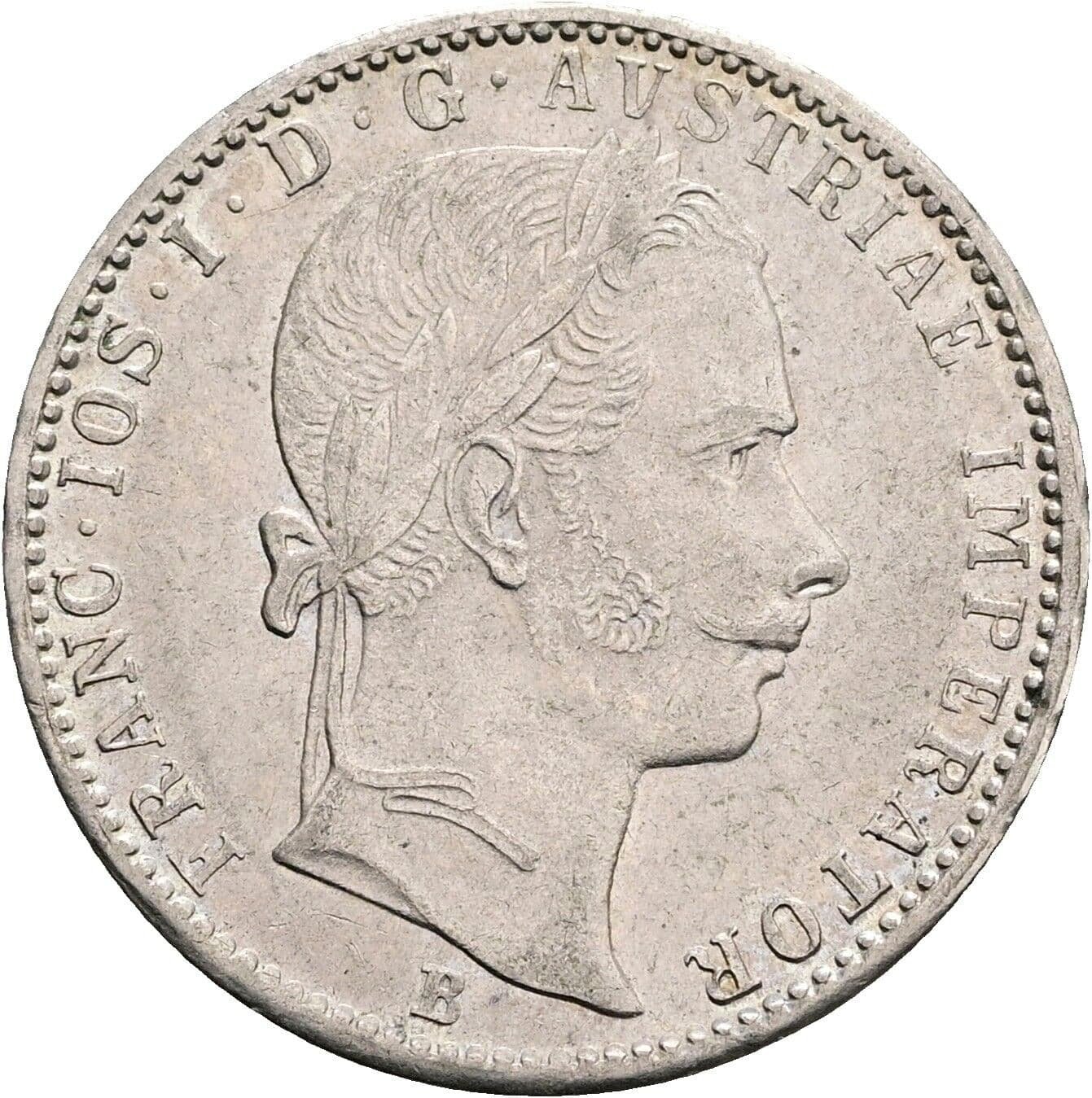 1/4 Gulden Franz Joseph I. 1848-1916 1860 B, Kremnitz – Vorderseite