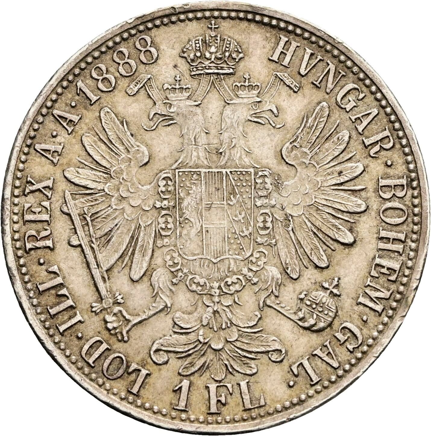 1 Gulden Franz Joseph I. 1848-1916 1888 – Rückseite