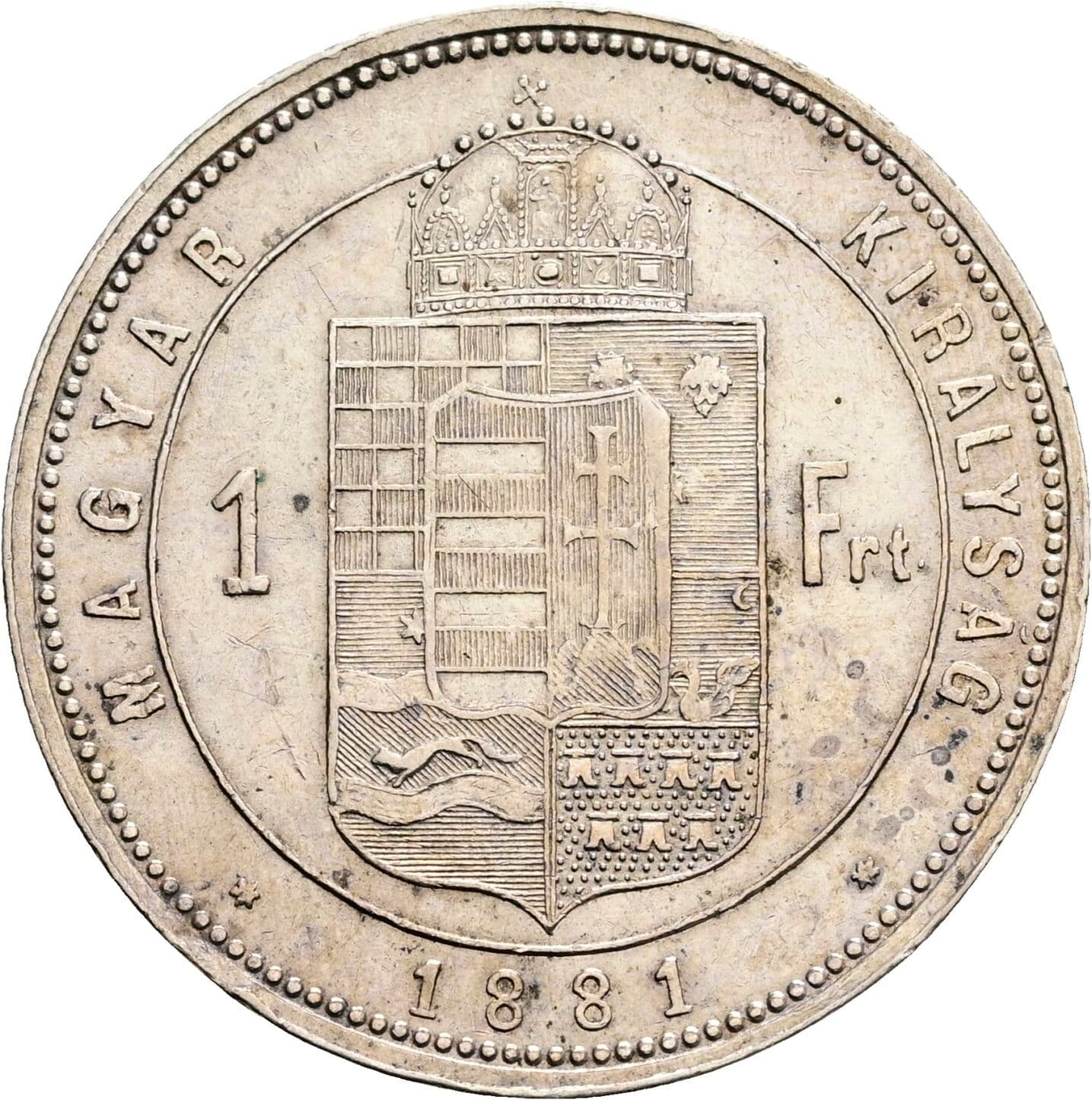 1 Forint Franz Joseph I. 1848-1916 1881 KB, Kremnitz – Rückseite