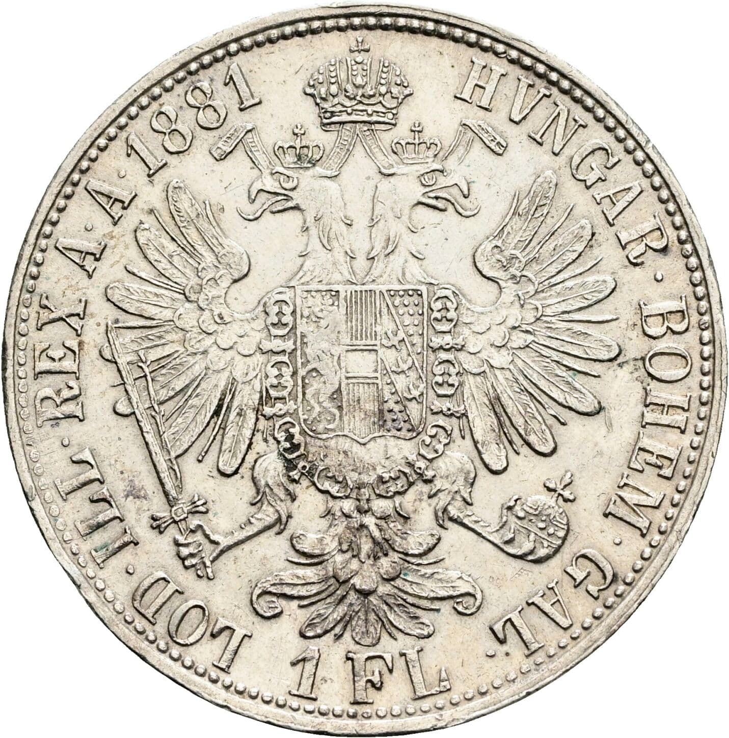 1 Gulden Franz Joseph I. 1848-1916 1881 – Rückseite