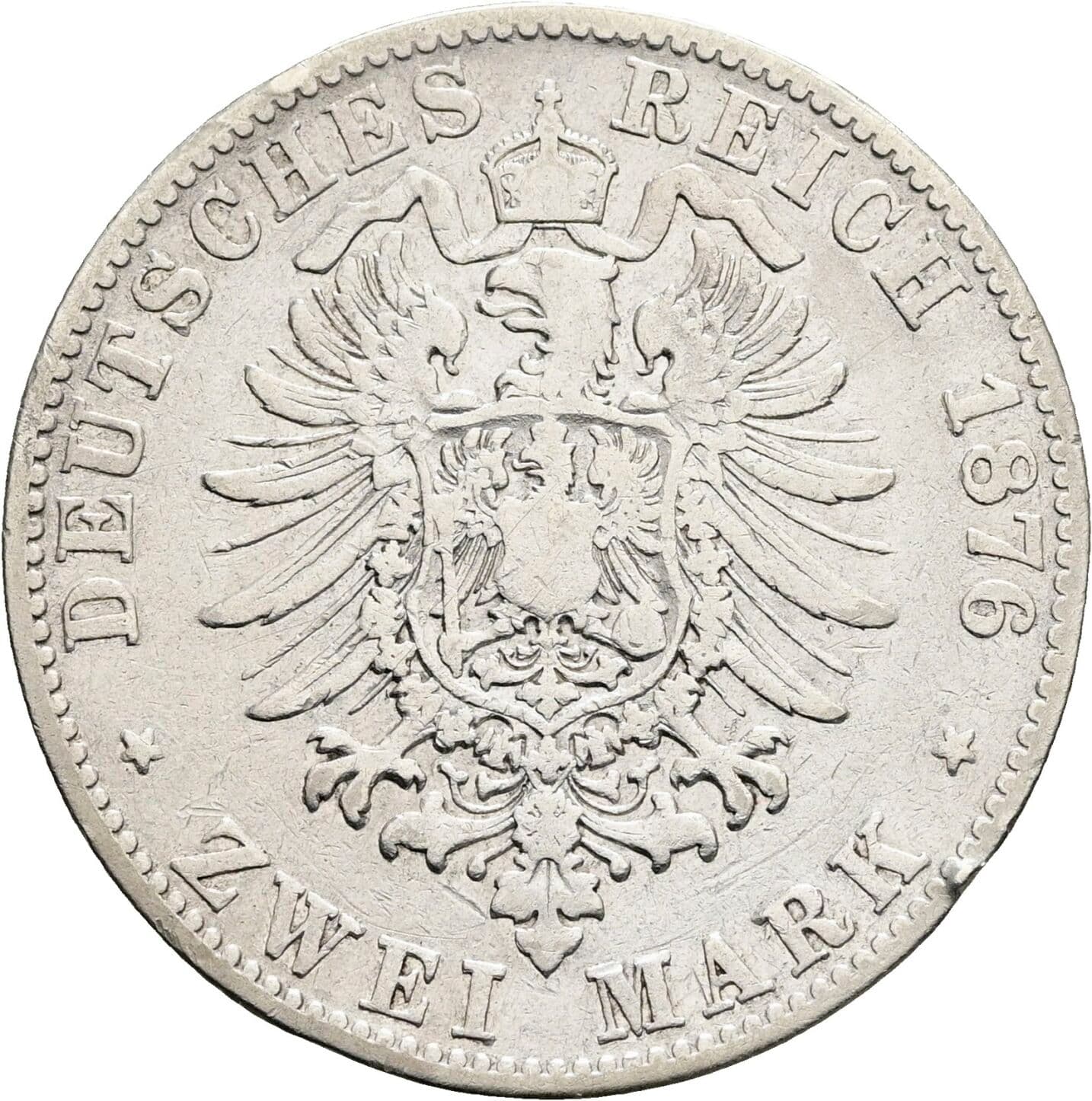 2 Mark Friedrich I. 1856-1907 1876 G – Rückseite