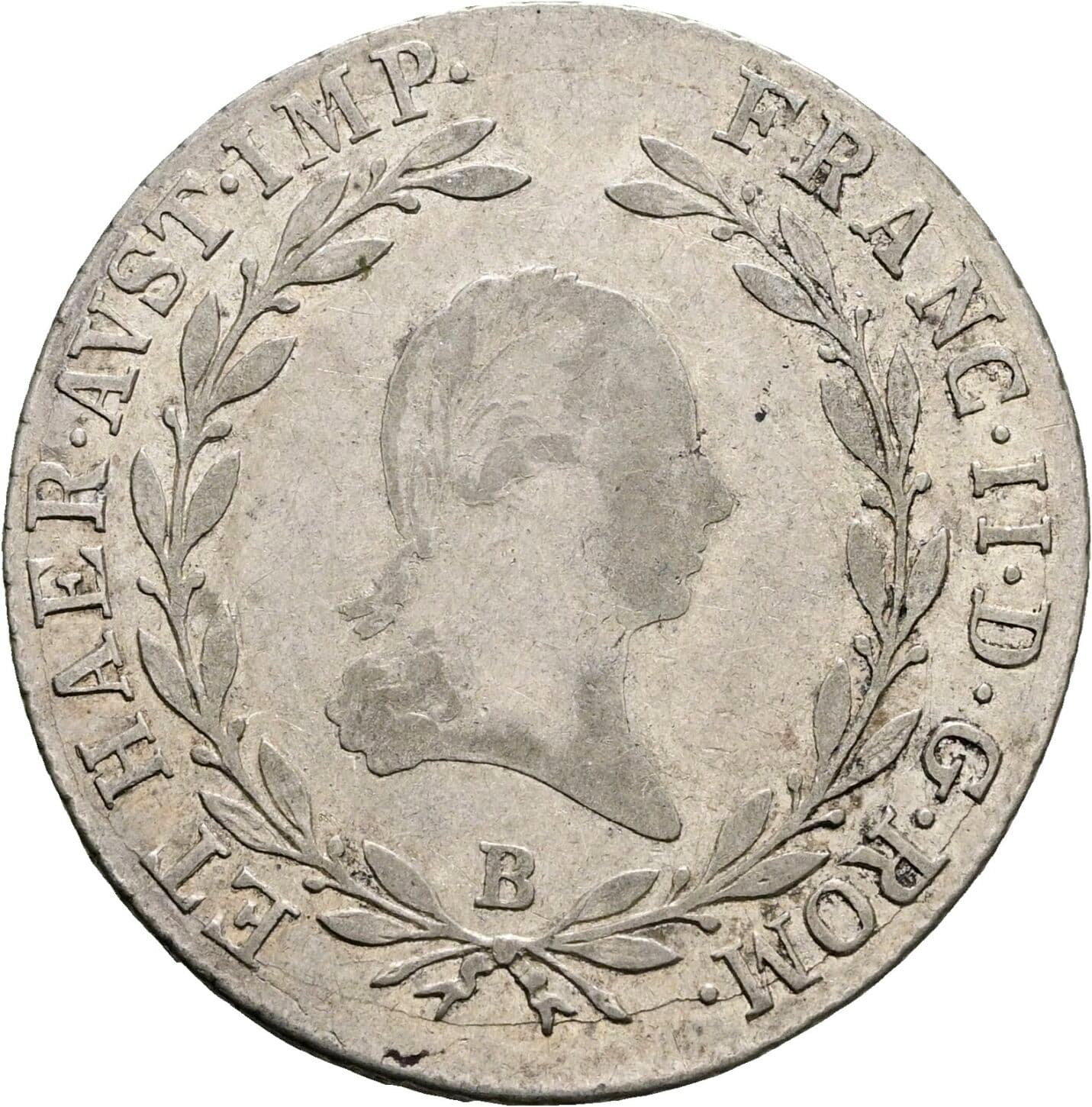 20 Kreuzer Franz II. (I). 1792-1835 1805 B – Vorderseite