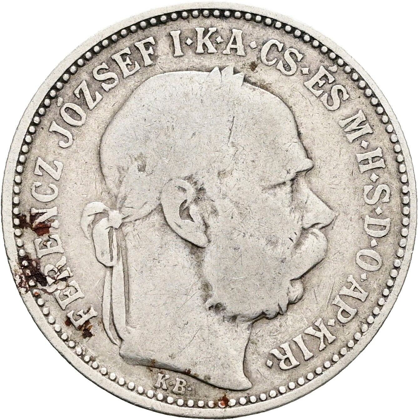 1 Korona Franz Joseph I. 1848-1916 1892 KB – Vorderseite