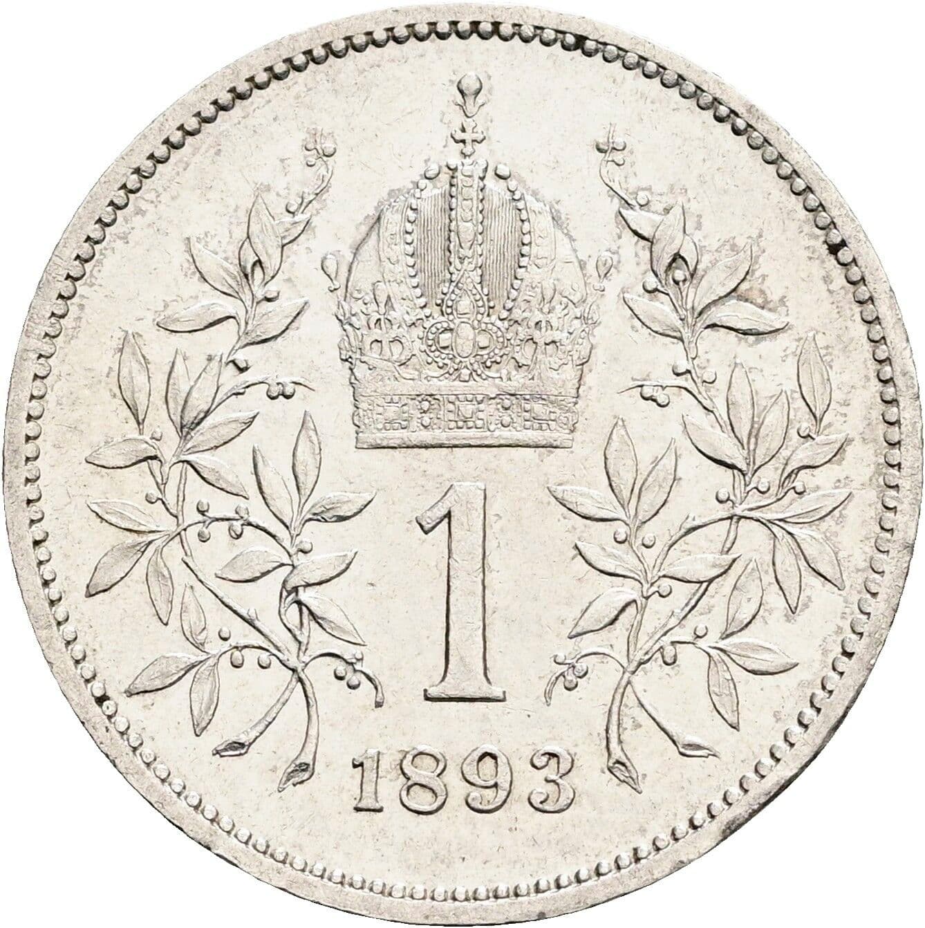 1 Krone Franz Joseph I. 1848-1916 1893 – Rückseite