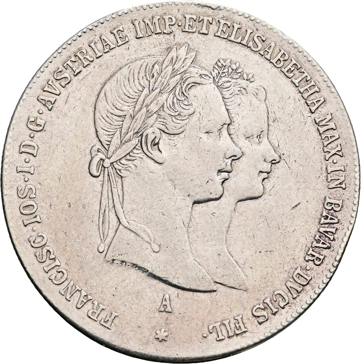 1 Gulden Franz Joseph I. 1848-1916 1854 A – Vorderseite
