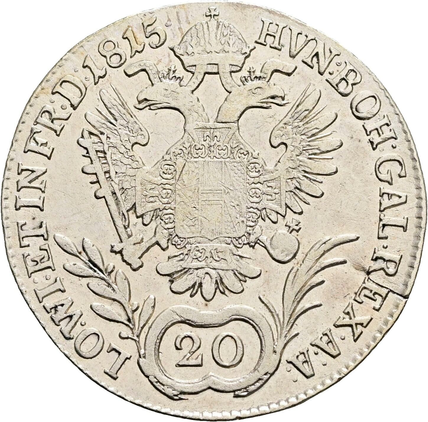 20 Kreuzer Franz II. (I). 1792-1835 1815 G – Rückseite
