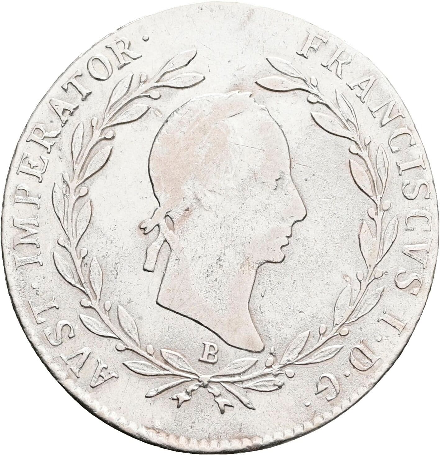 20 Kreuzer Franz II. (I). 1792-1835 1830 B, Kremnitz – Vorderseite