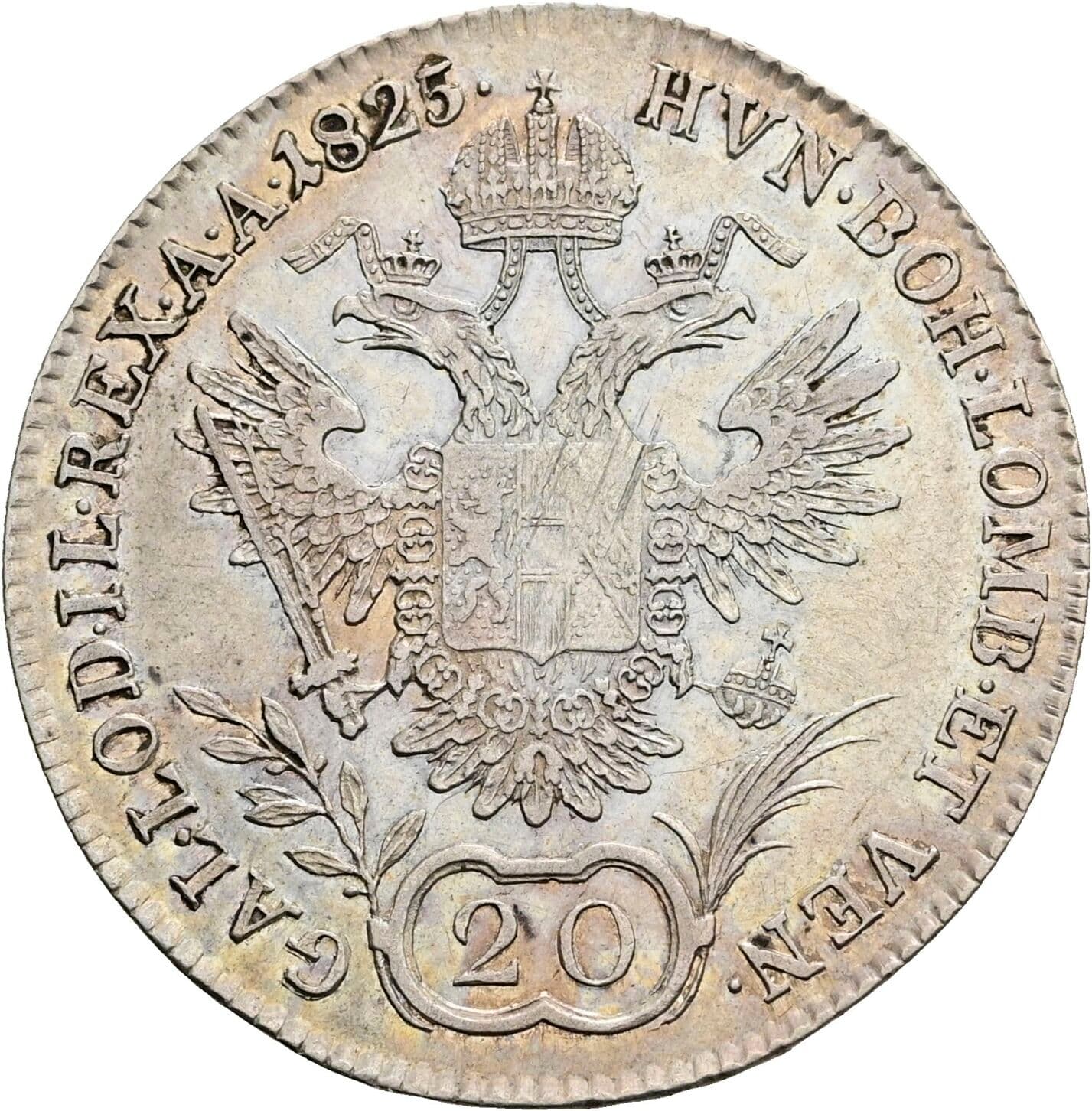 20 Kreuzer Franz II.(I.) 1792-1835 1825 A, Wien – Rückseite
