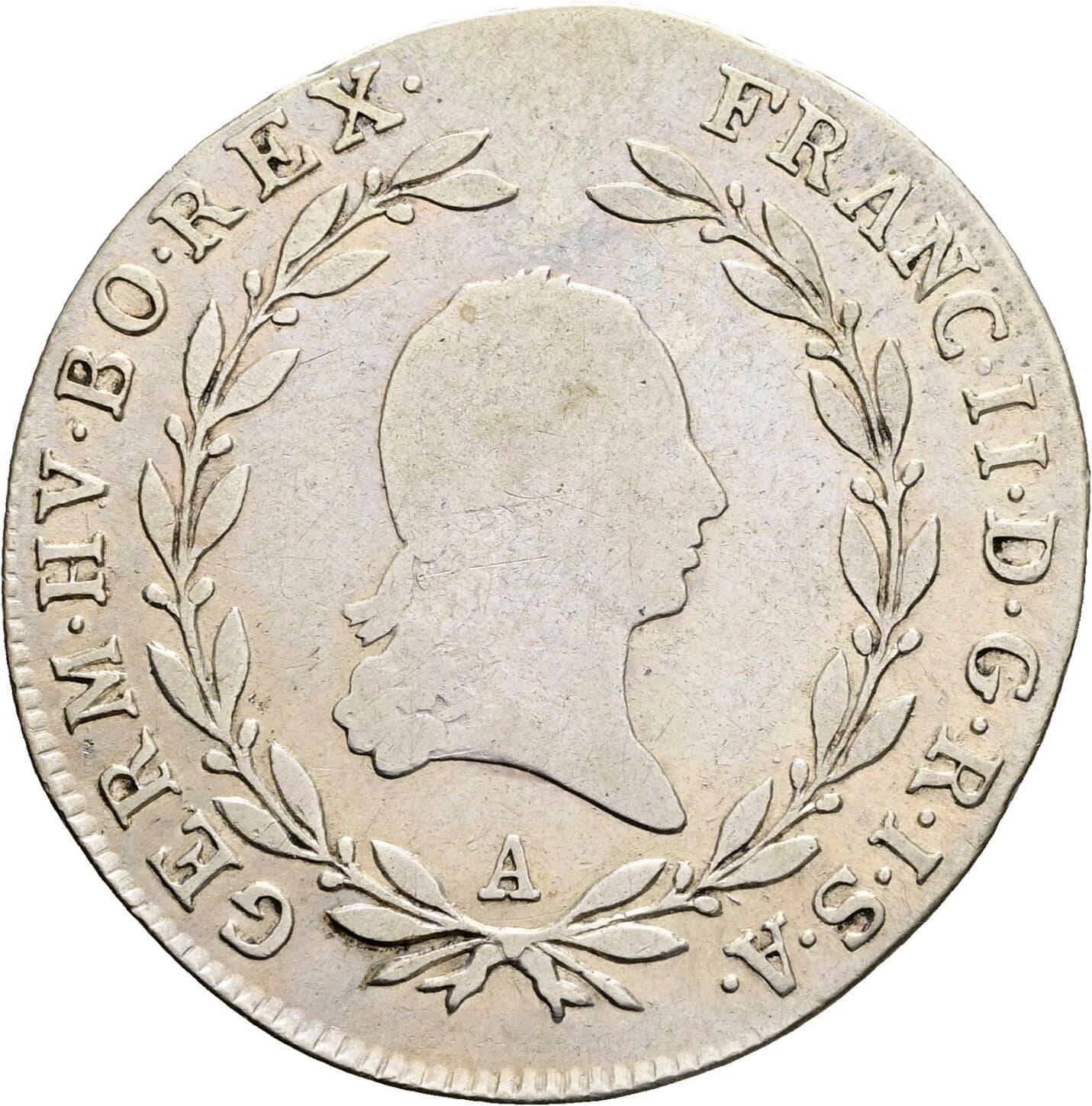 20 Kreuzer Franz II. (I). 1792-1835 1802 A, Wien – Vorderseite
