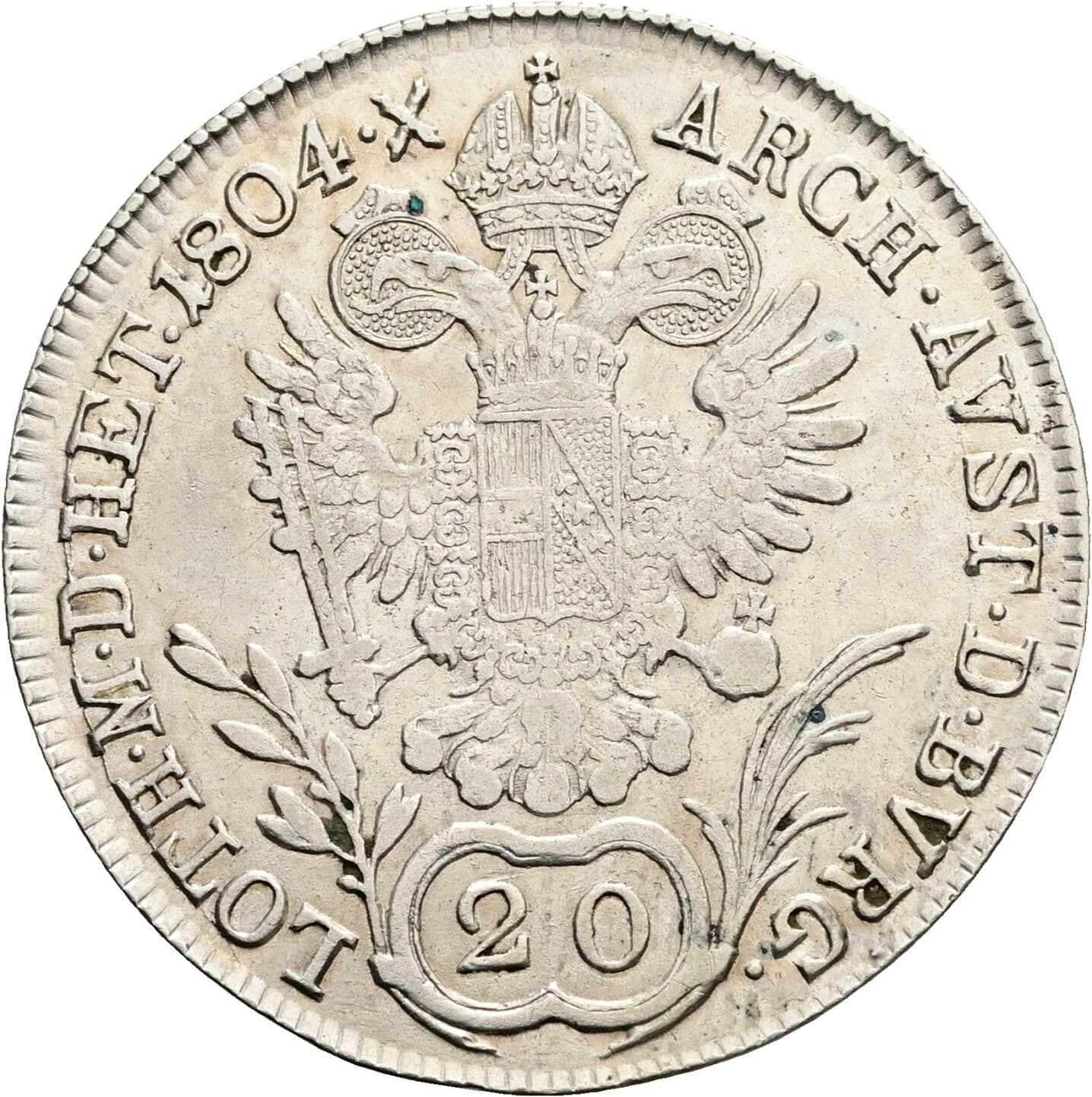 20 Kreuzer Franz II. (I). 1792-1835 1804 B, Kremnitz – Rückseite