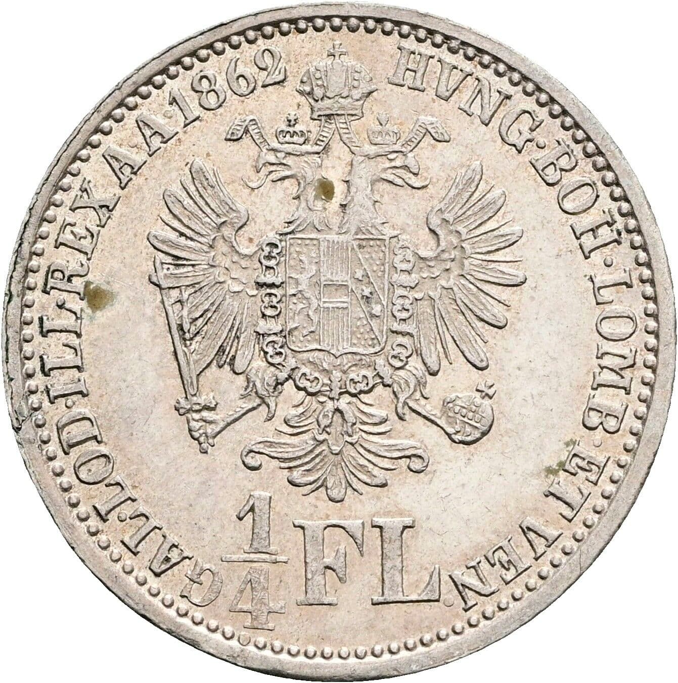 1/4 Gulden Franz Joseph I. 1848-1916 1862 A, Wien – Rückseite