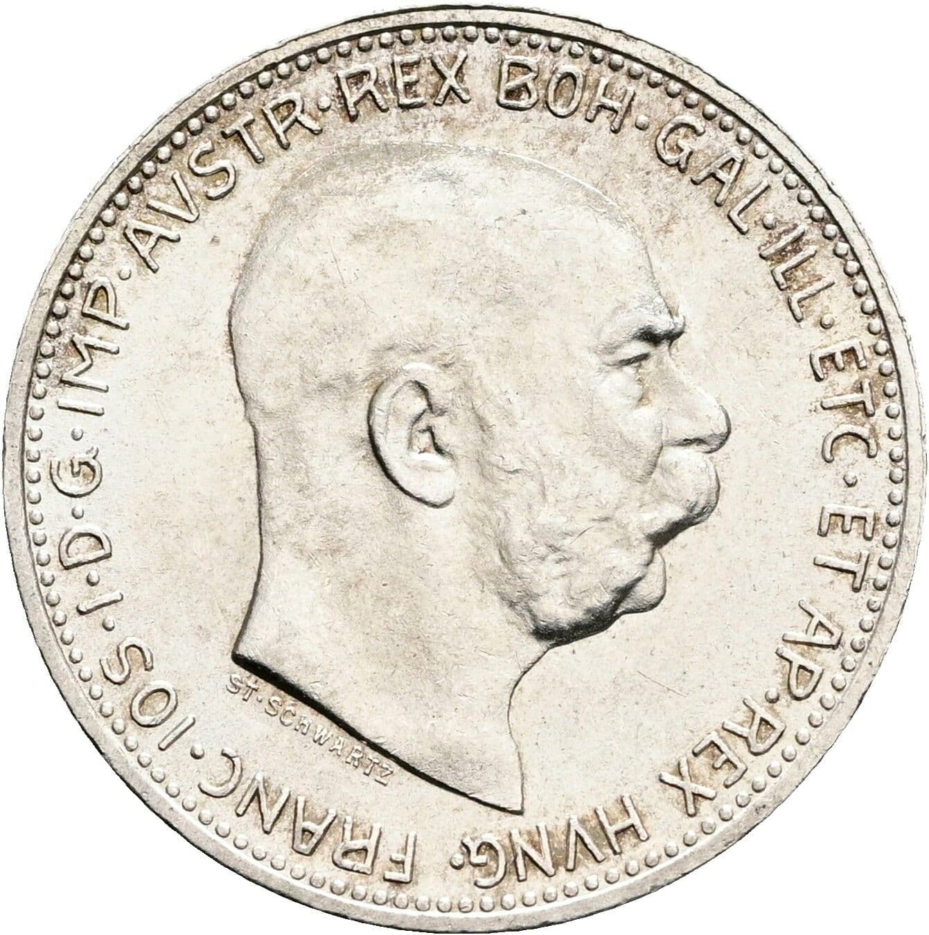 1 Krone Franz Joseph I. 1848-1916 1912 – Vorderseite