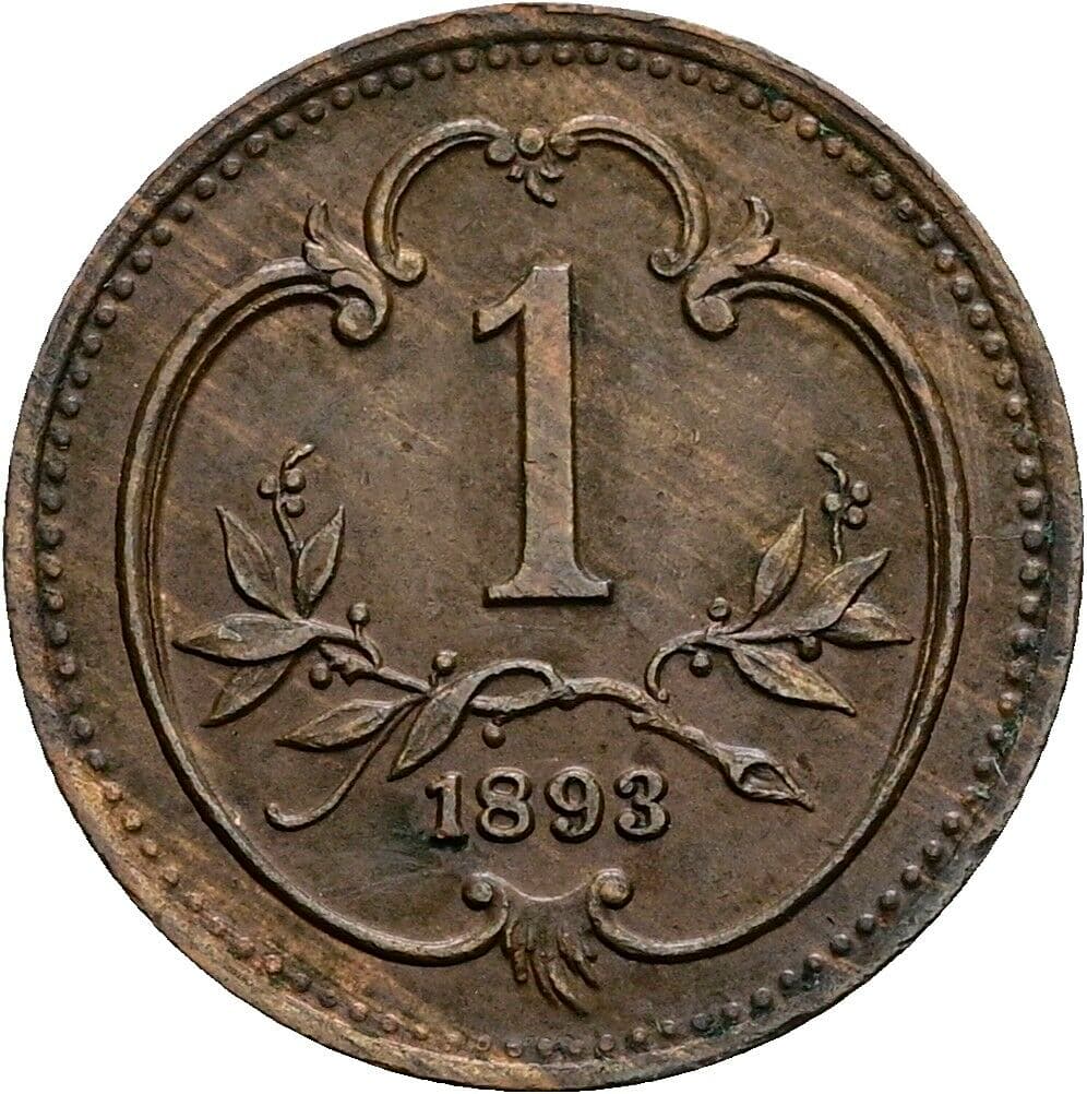 1 Heller Franz Joseph I. 1848-1916 1893 – Vorderseite