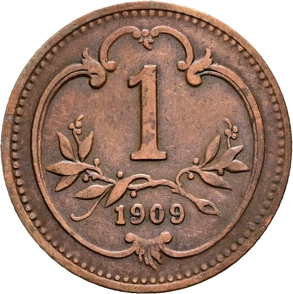 1 Heller Franz Joseph I. 1848-1916 1909 – Vorderseite