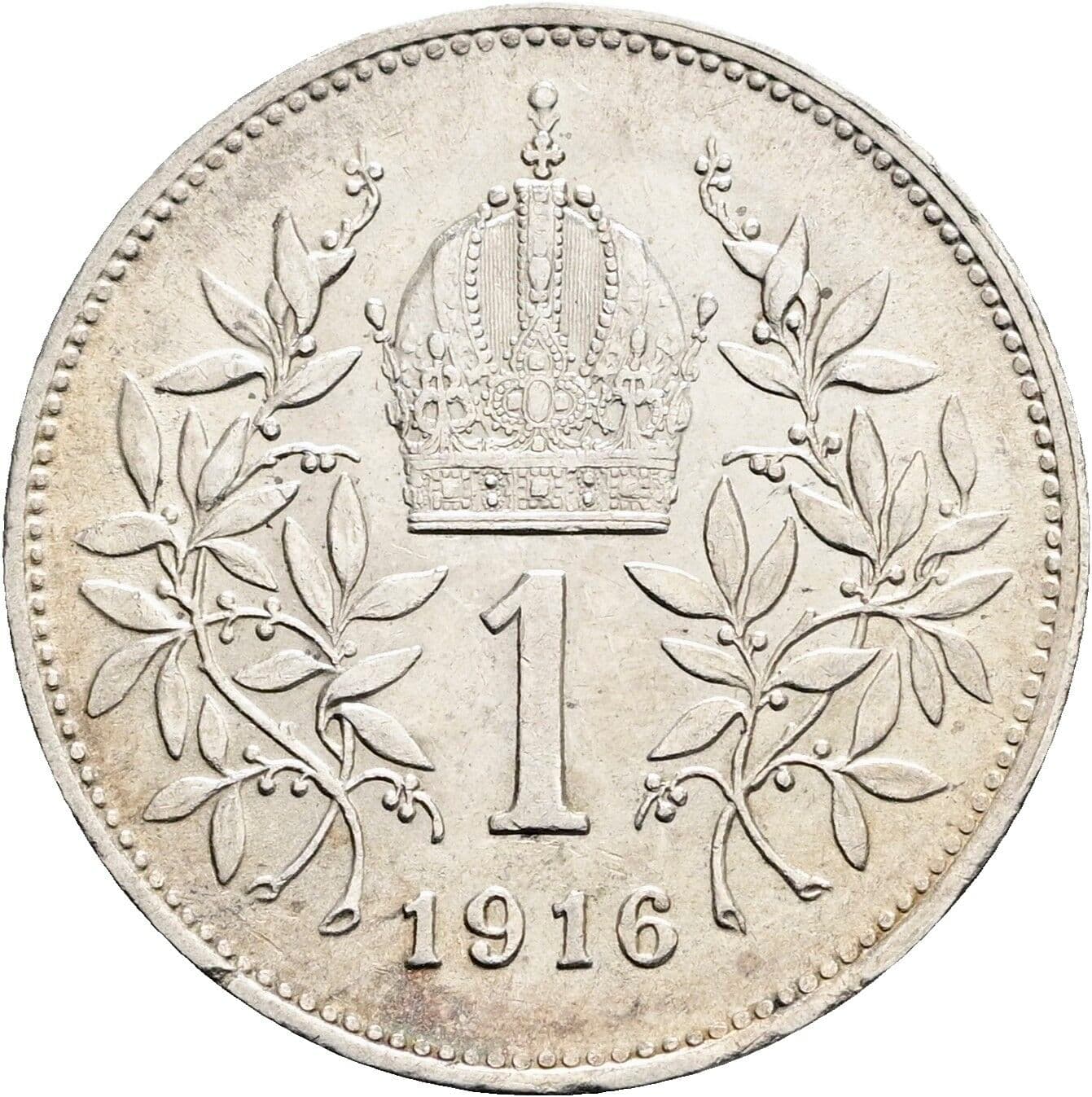 1 Krone Franz Joseph I. 1848-1916 1916 – Rückseite