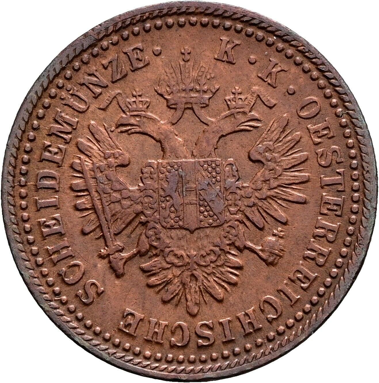 1 Kreuzer Franz Joseph I. 1848-1916 1851 A, Wien – Rückseite
