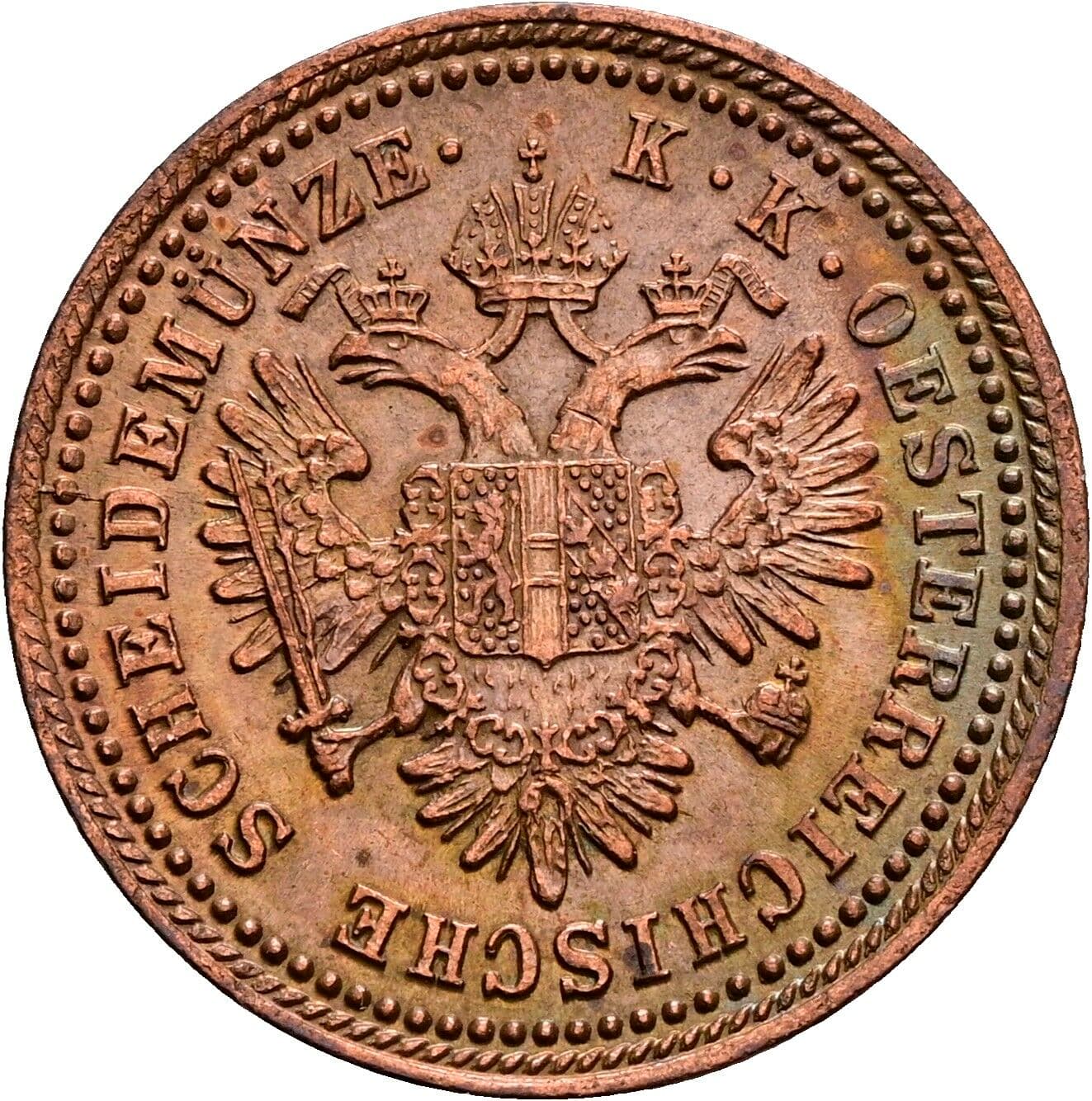 1 Kreuzer Franz Joseph I. 1848-1916 1851 A, Wien – Rückseite