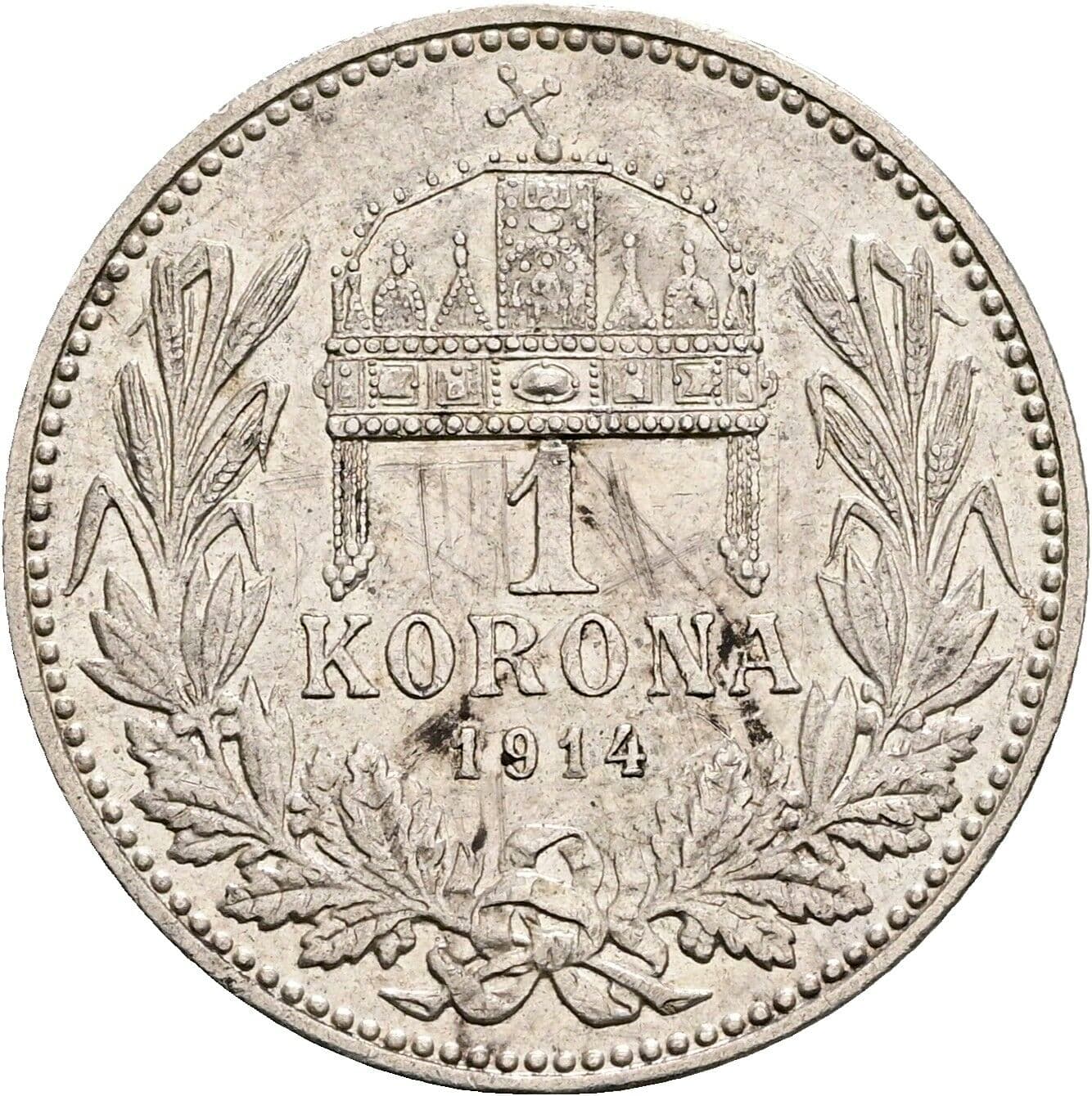 1 Korona Franz Joseph I. 1848-1916 1914 KB – Rückseite