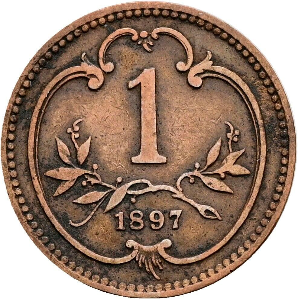 1 Heller Franz Joseph I. 1848-1916 1897 – Vorderseite