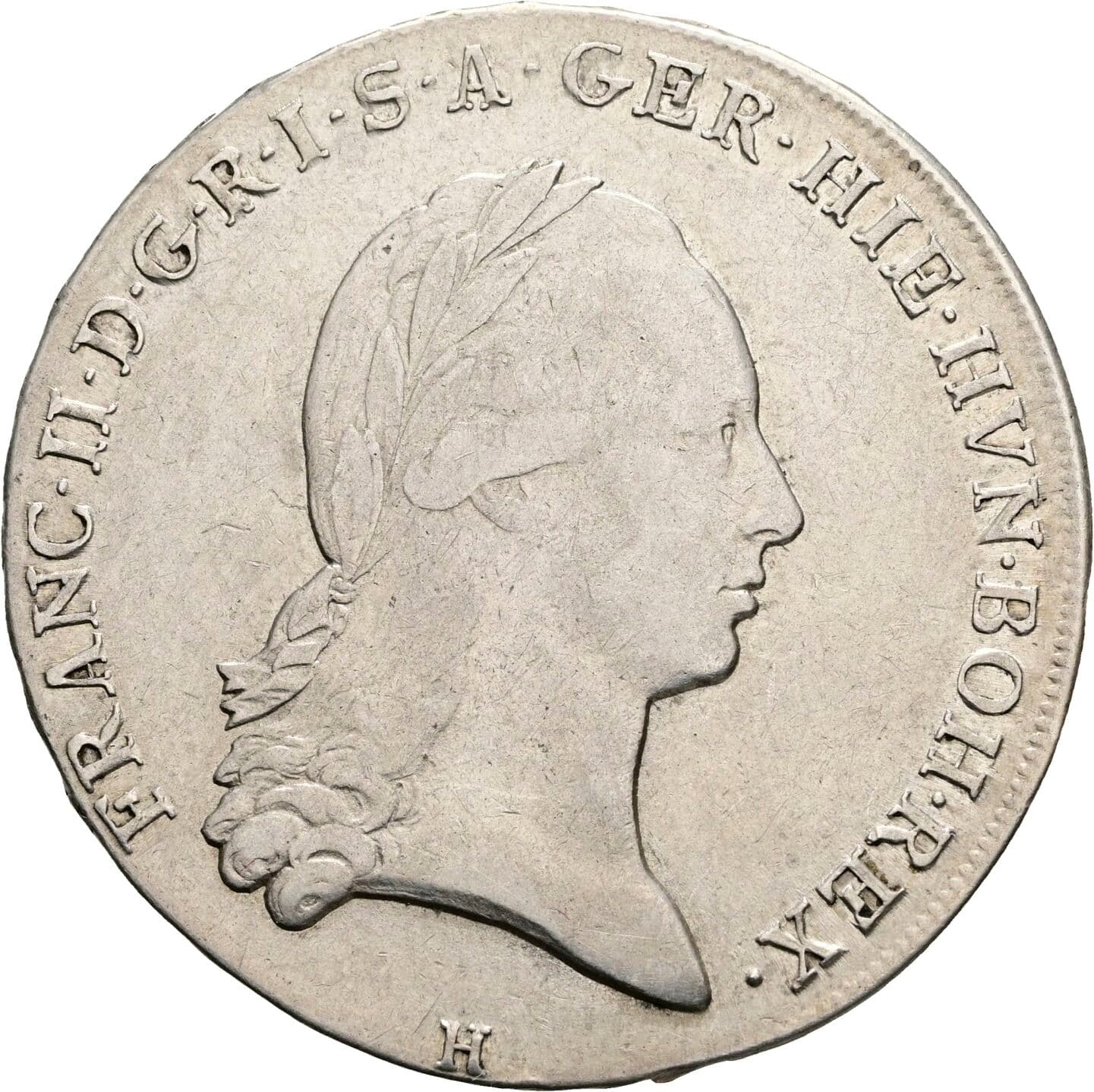 1 Kronentaler Franz II. 1795 H Günzburg – Vorderseite