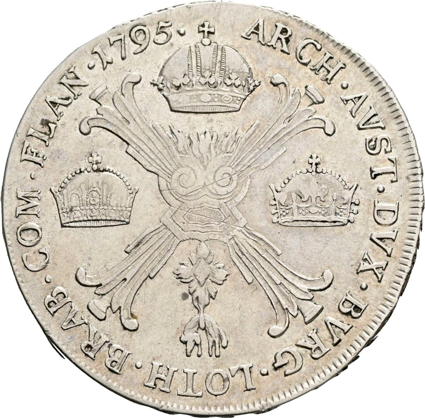 1 Kronentaler Franz II. 1795 H Günzburg – Rückseite
