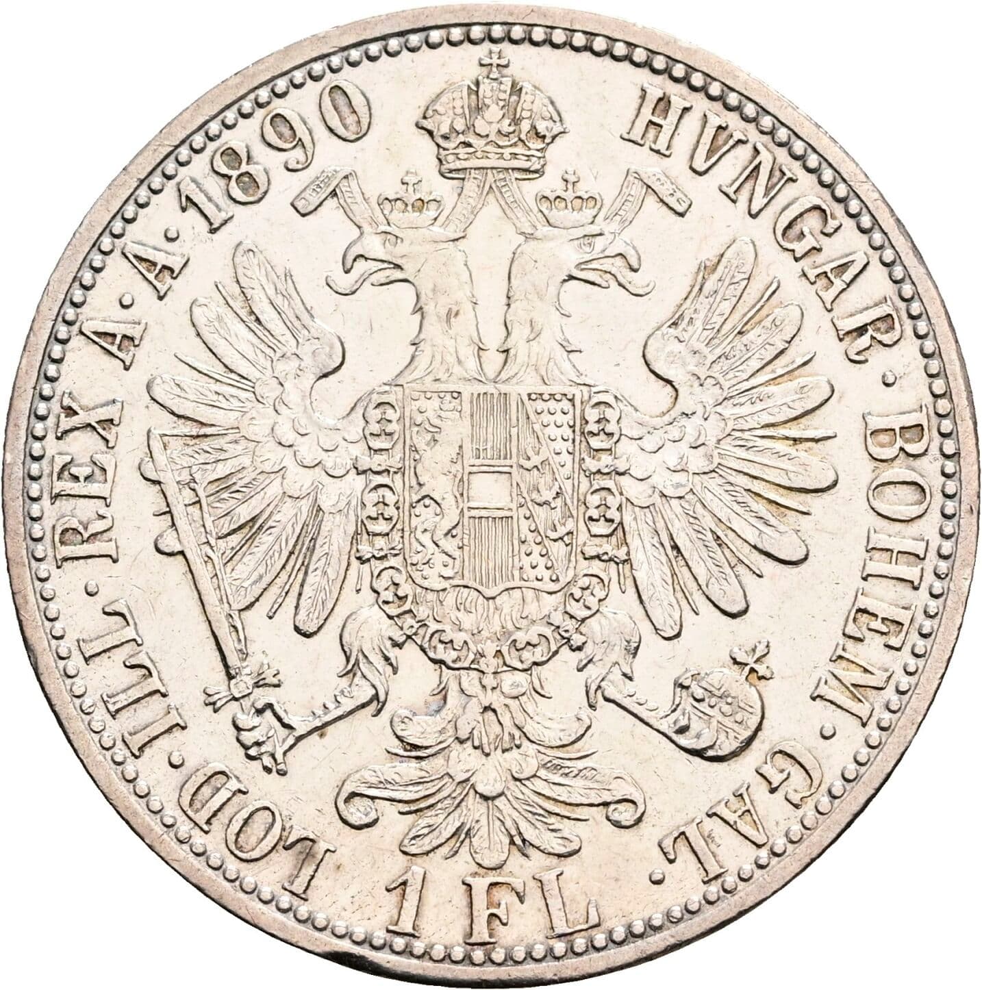 1 Gulden Franz Joseph I. 1848-1916 1890 – Rückseite