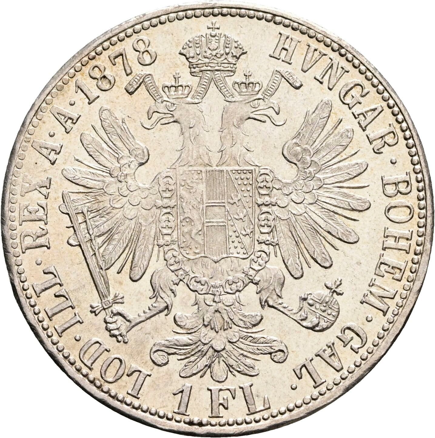 1 Gulden Franz Joseph I. 1848-1916 1878 – Rückseite