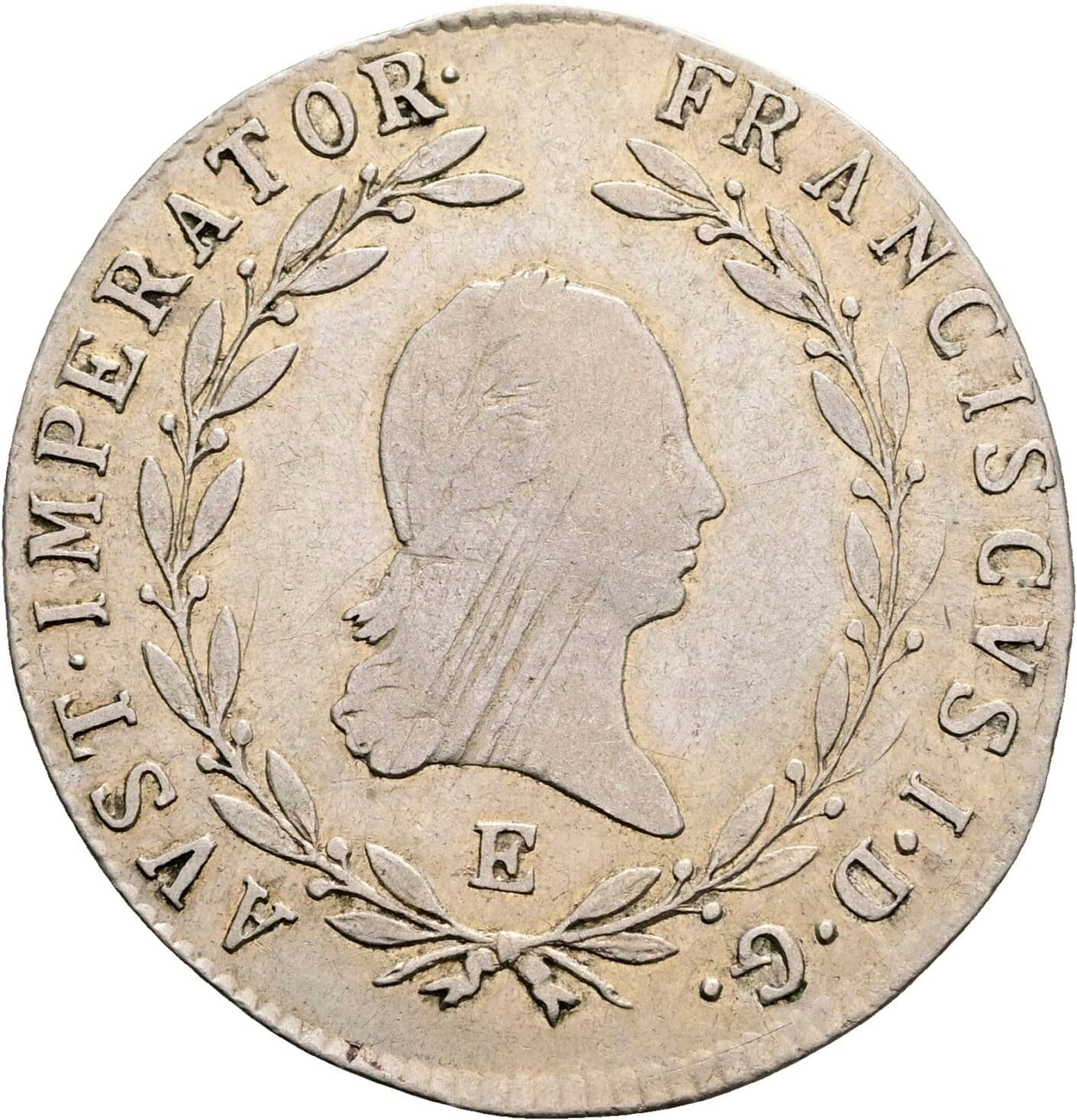 20 Kreuzer Franz II.(I.) 1792-1835 1824 E, Karlsburg – Vorderseite