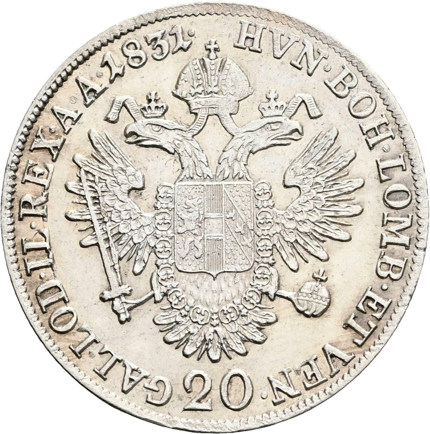 20 Kreuzer Franz II.(I.) 1792-1835 1831 A, Wien – Rückseite