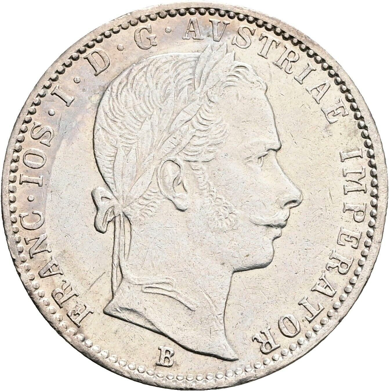 1/4 Gulden Franz Joseph I. 1848-1916 1859 B, Kremnitz – Vorderseite