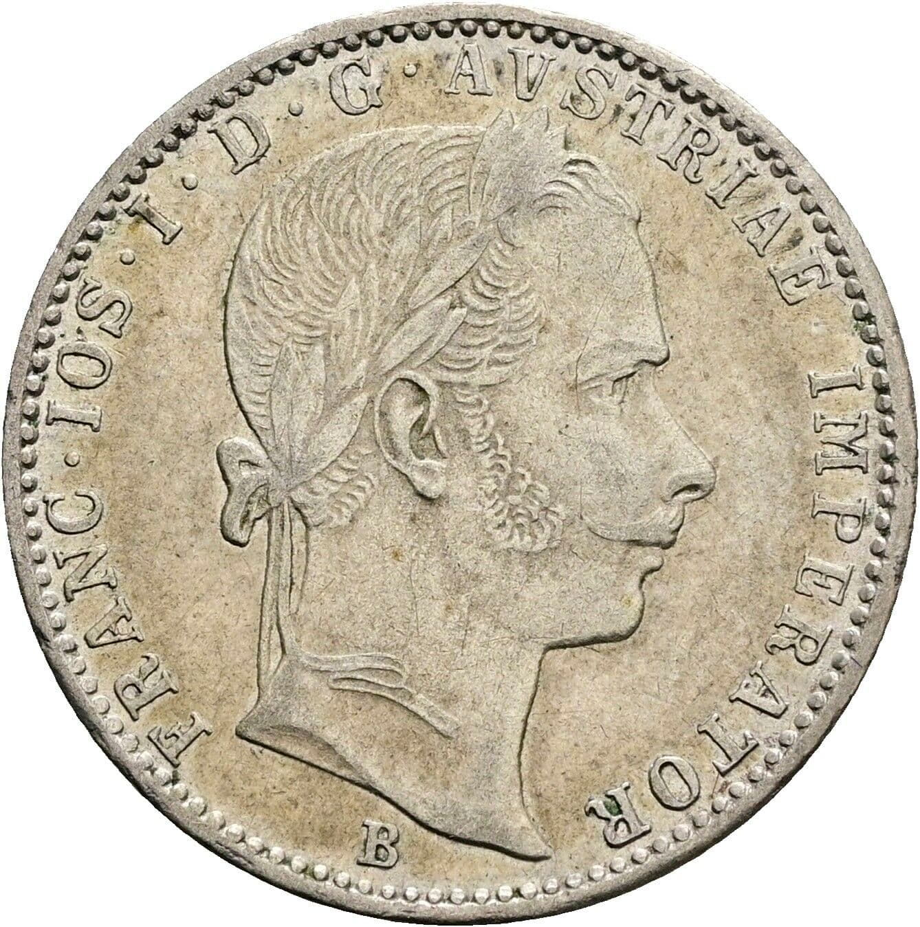 1/4 Gulden Franz Joseph I. 1848-1916 1860 B, Kremnitz – Vorderseite