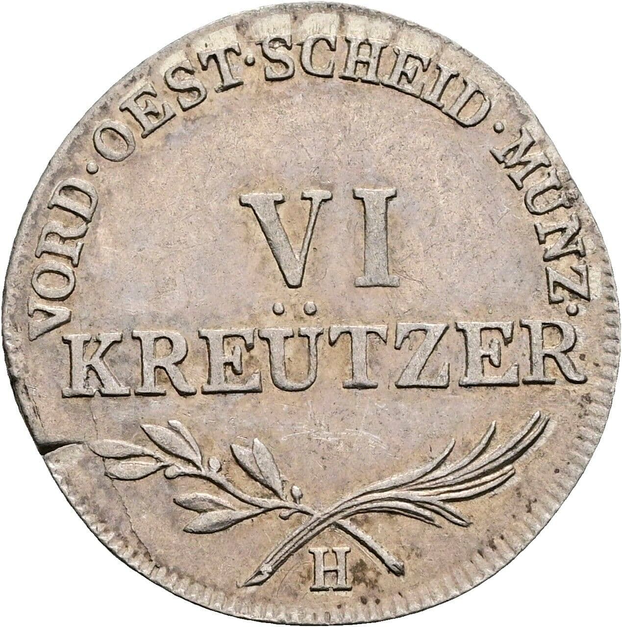 6 Kreuzer Franz II. (I). 1792-1835 Günzburg 1804 H – Vorderseite