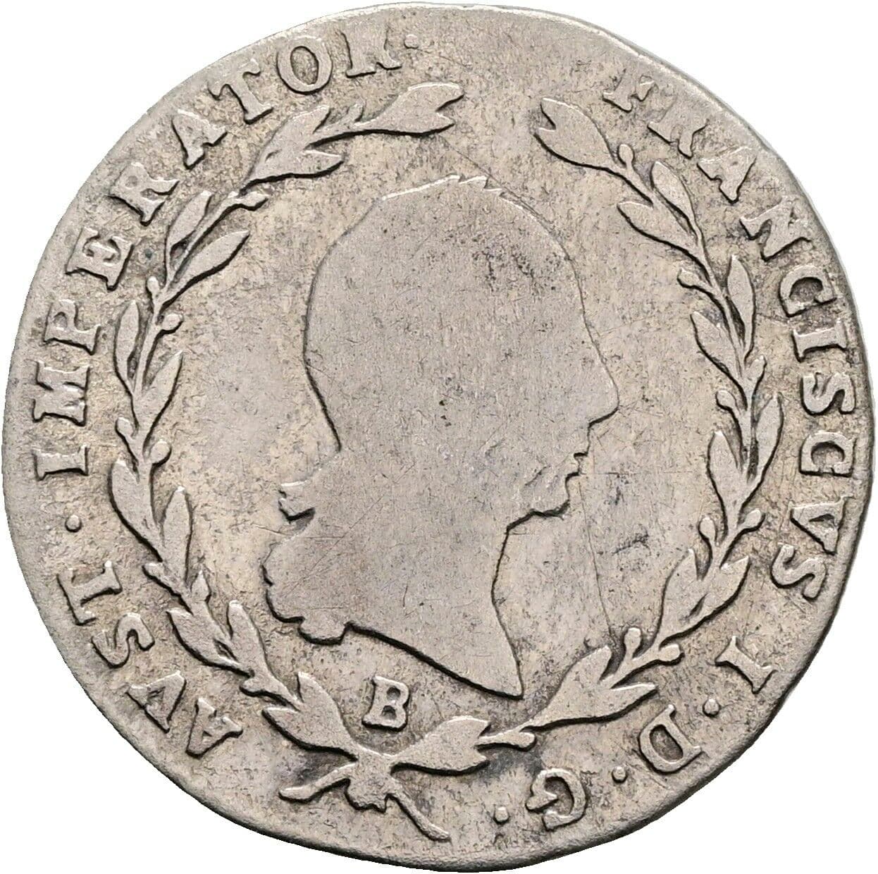 5 Kreuzer Franz II. (I). 1792-1835 1818 B, Kremnitz – Vorderseite