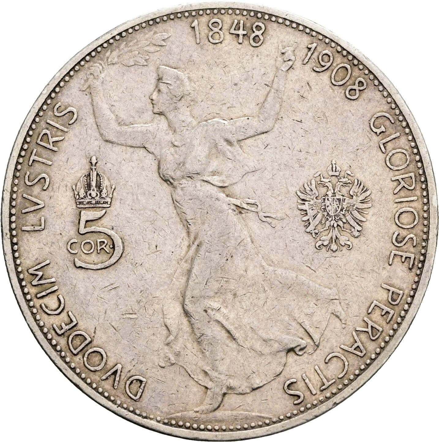 5 Kronen Franz Joseph I. 1848-1916 1908 – Vorderseite