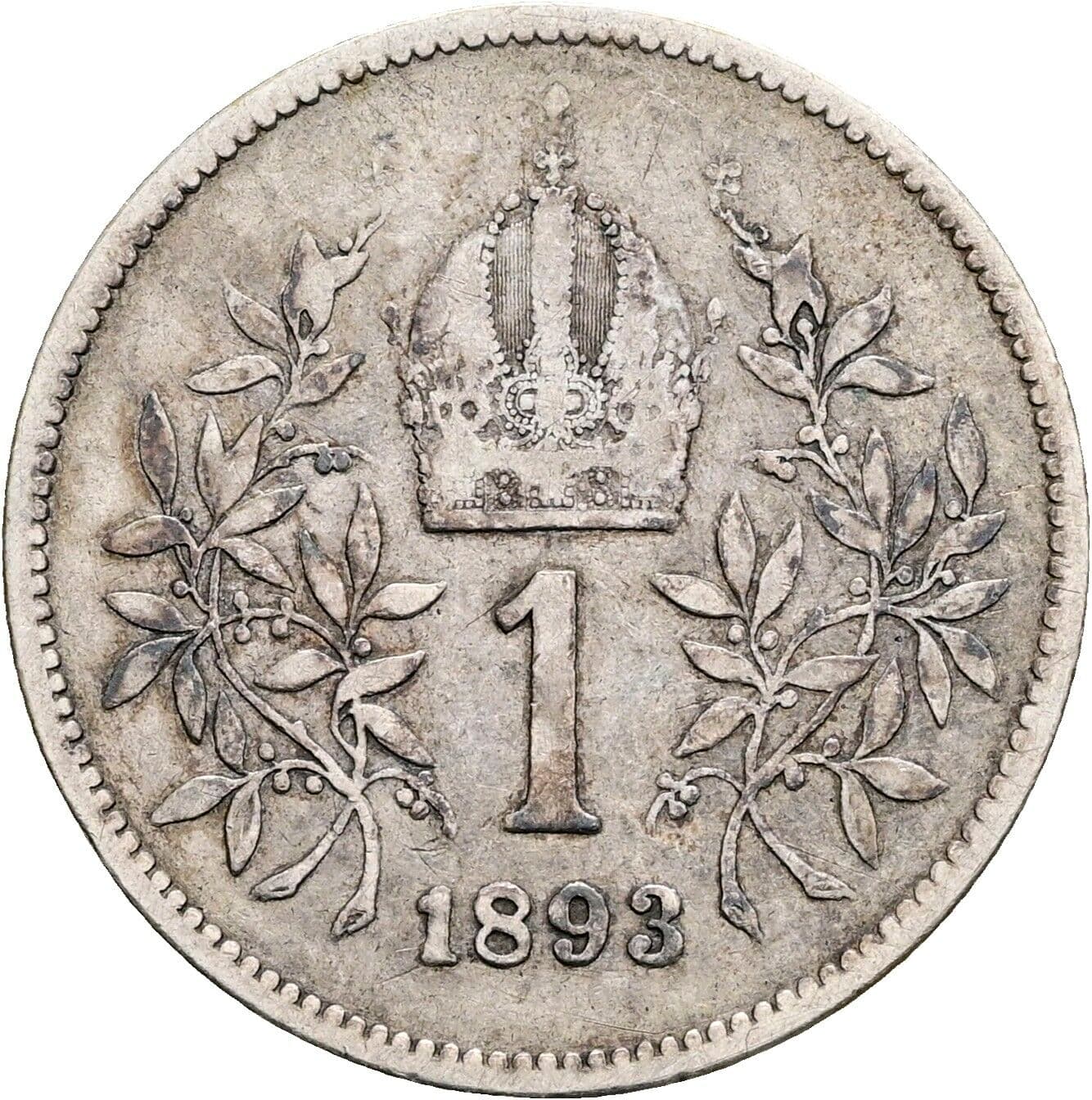 1 Krone Franz Joseph I. 1848-1916 1893 – Rückseite