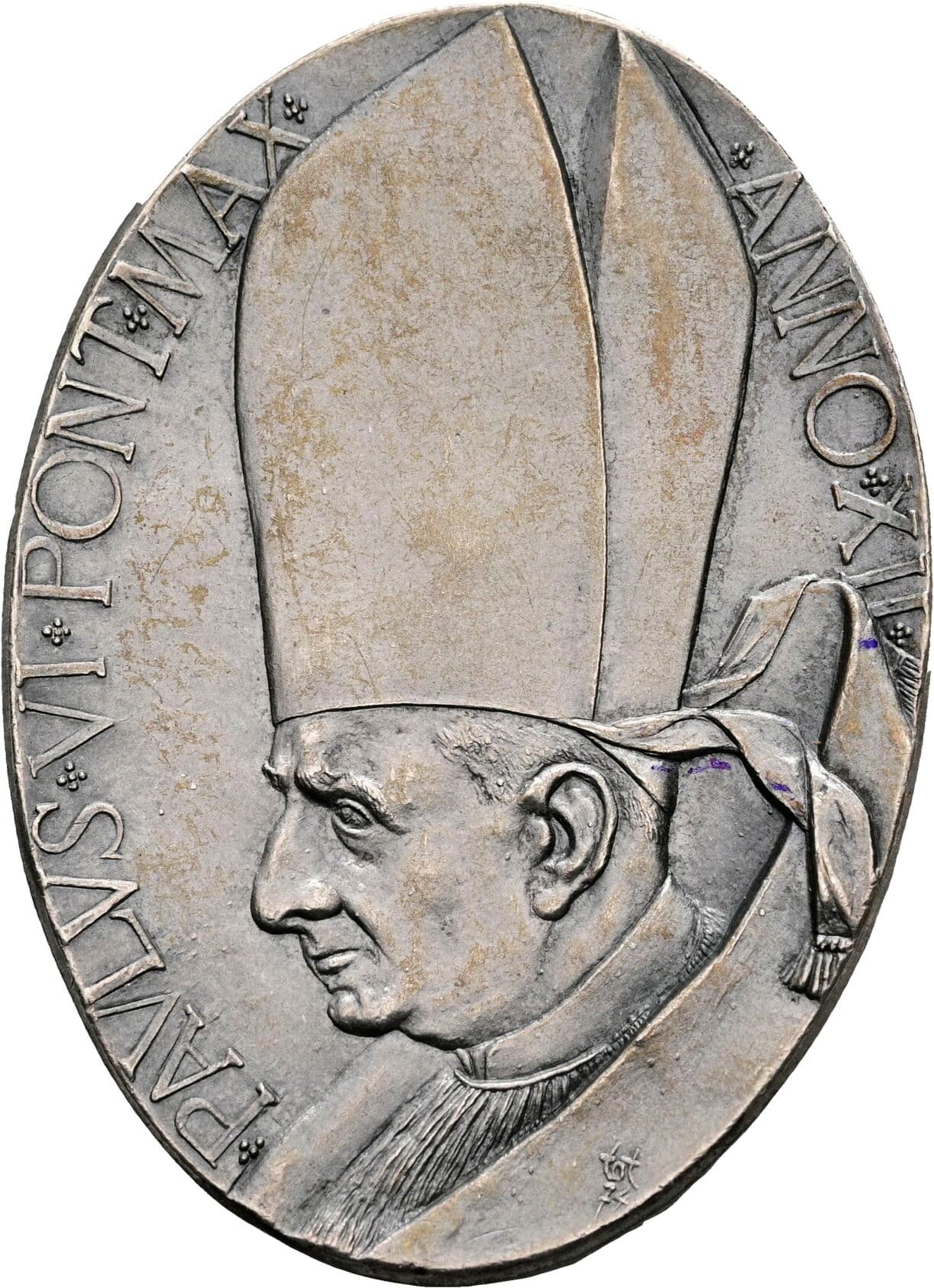 ovale AG-Medaille anno XII