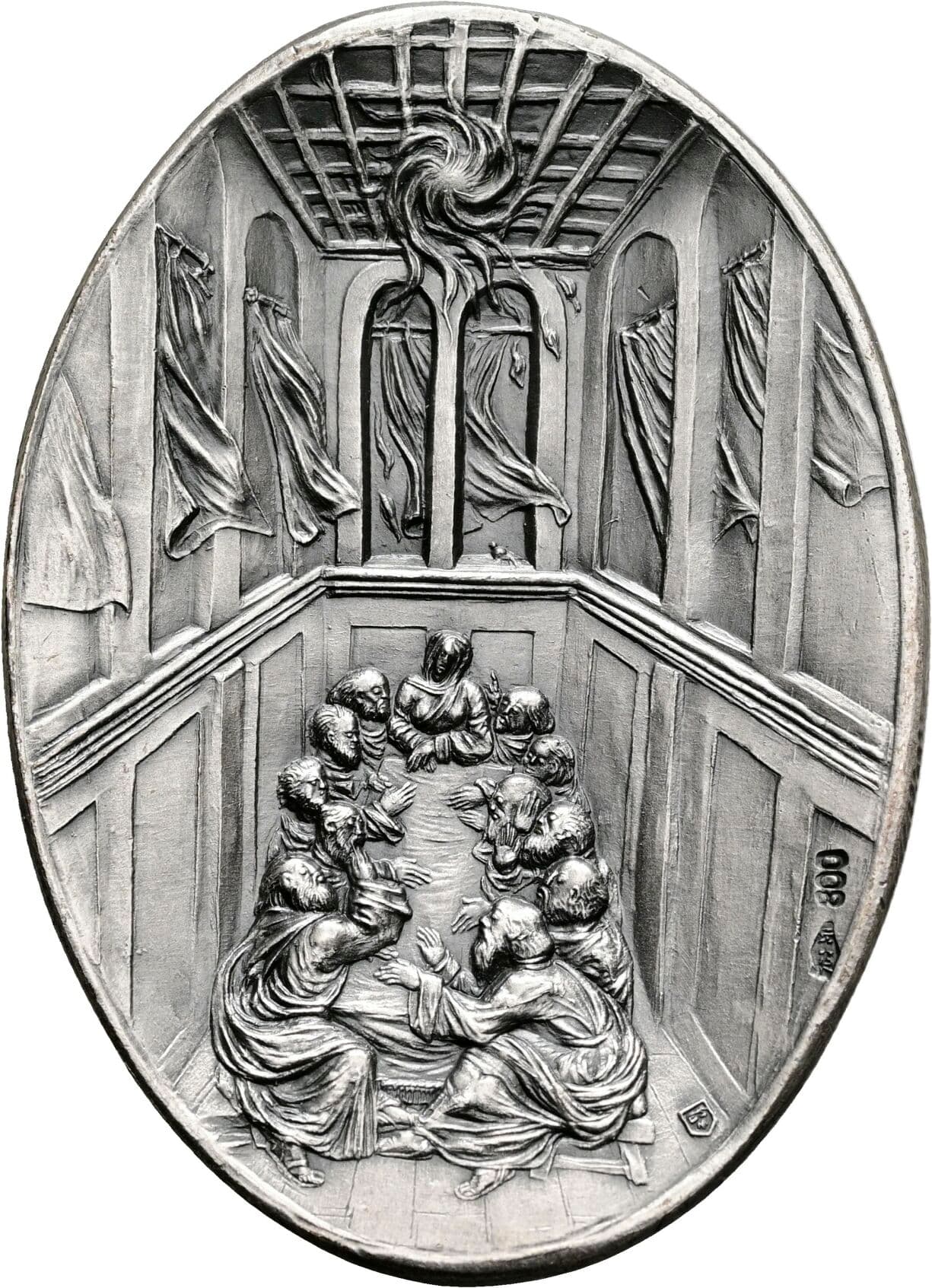 Ovale Silbermedaille