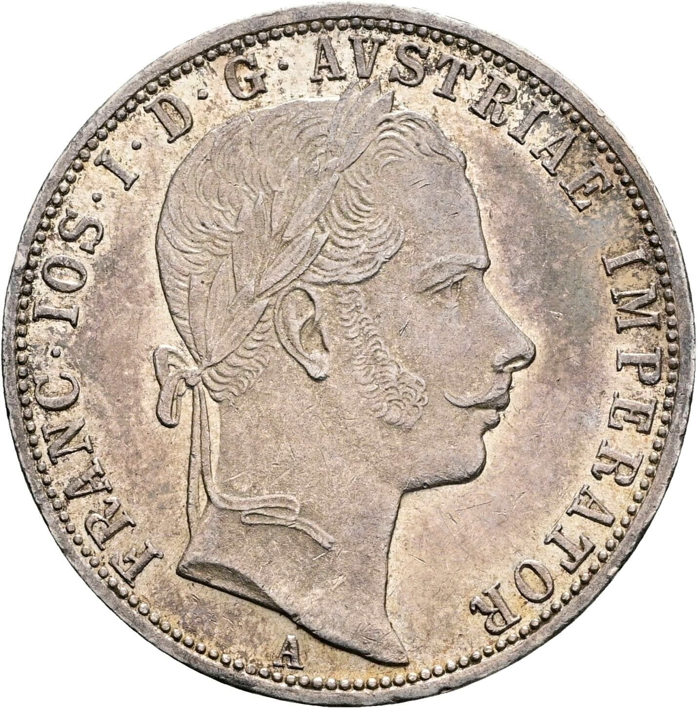 1 Gulden Franz Joseph I. 1848-1916 1860 A, Wien – Vorderseite
