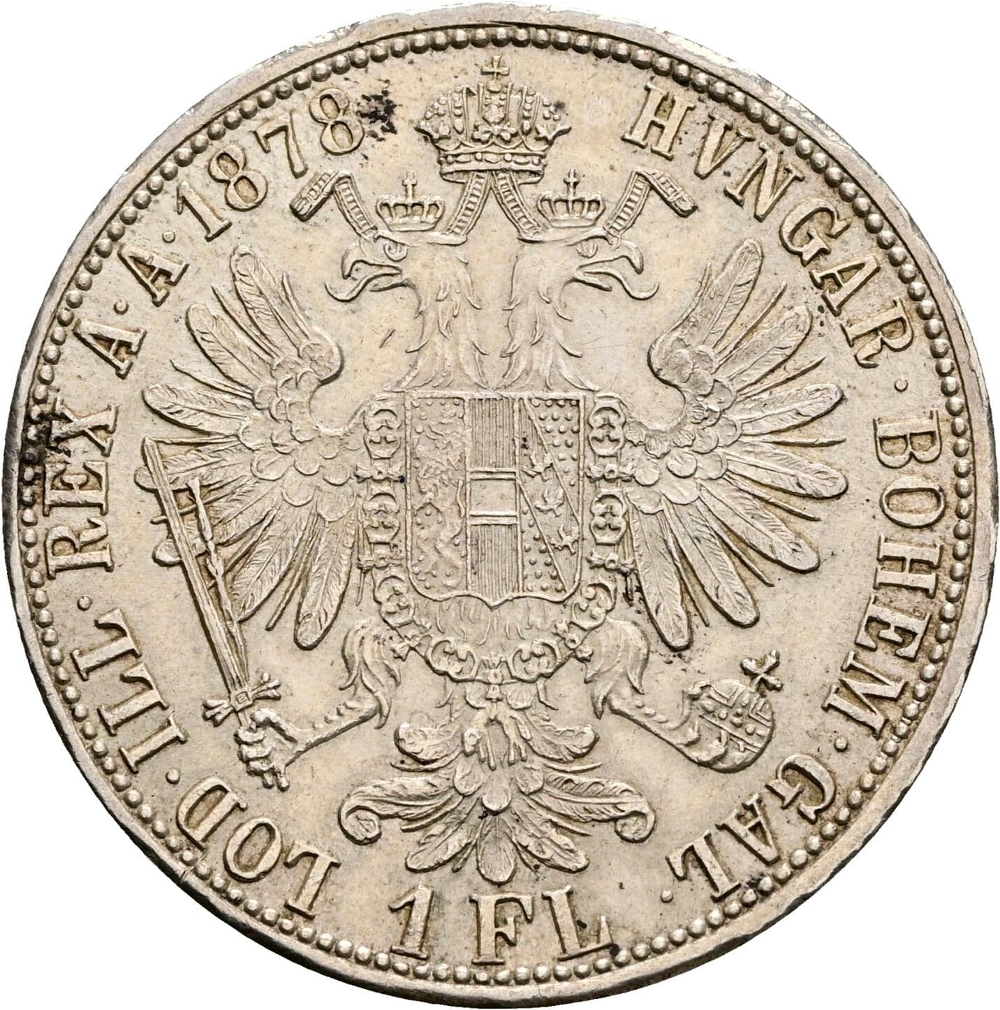 1 Gulden Franz Joseph I. 1848-1916 1878 – Rückseite