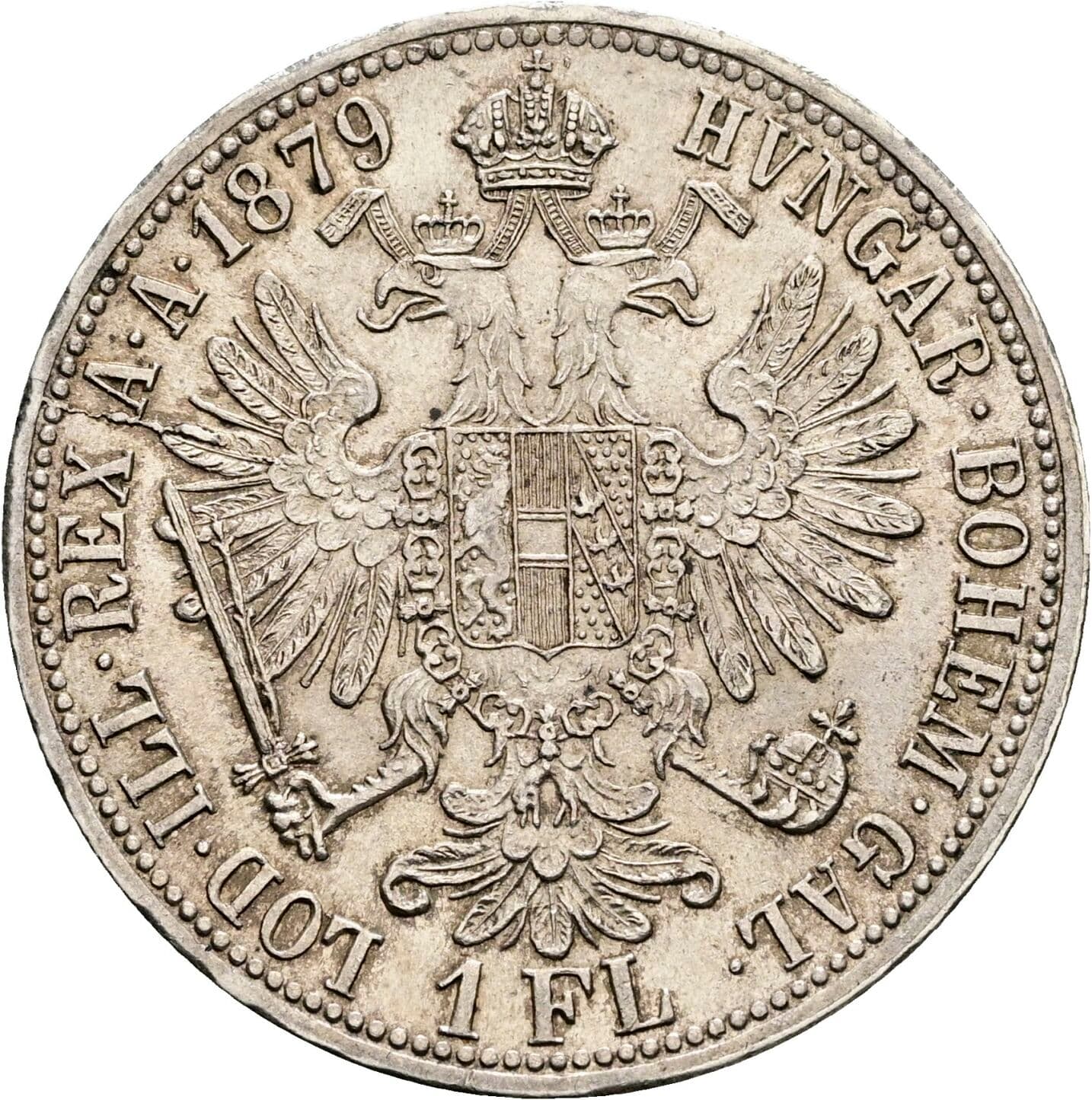 1 Gulden Franz Joseph I. 1848-1916 1879 – Rückseite