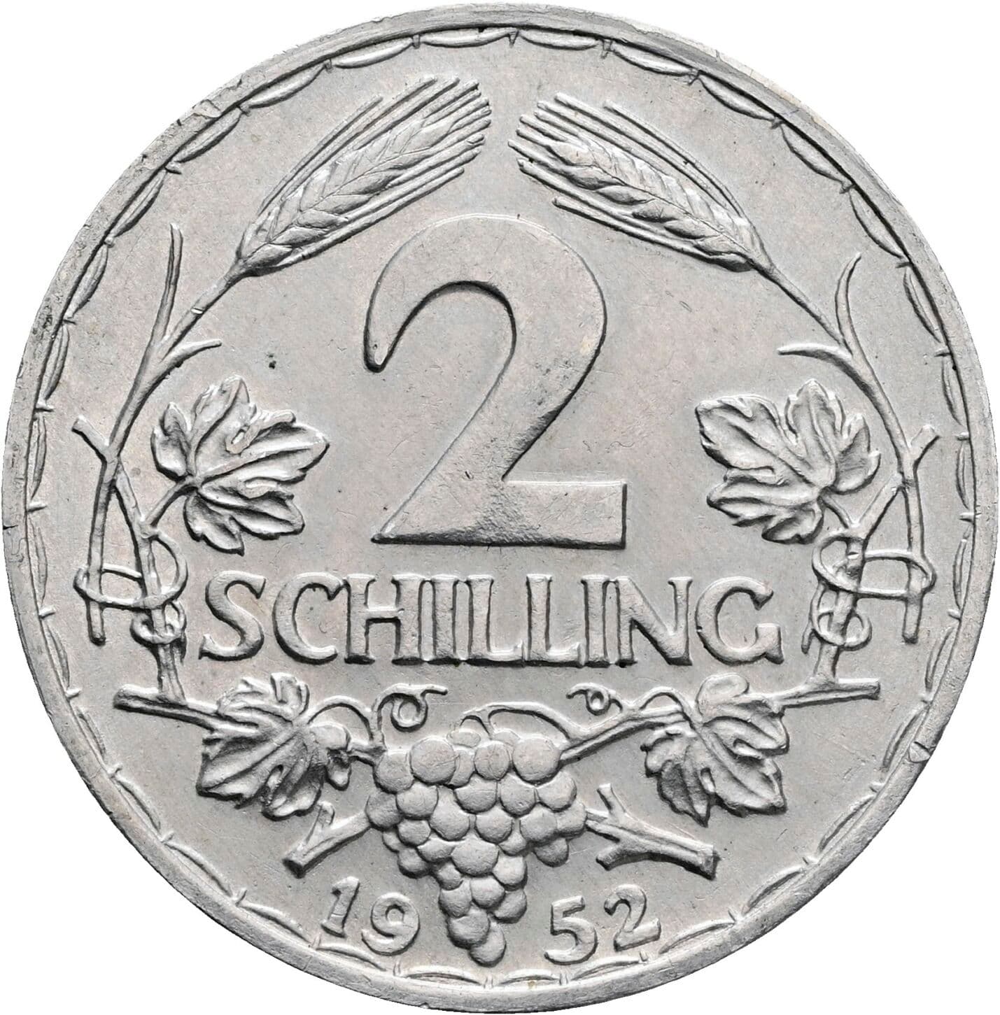 2 Schilling 1952 – Vorderseite