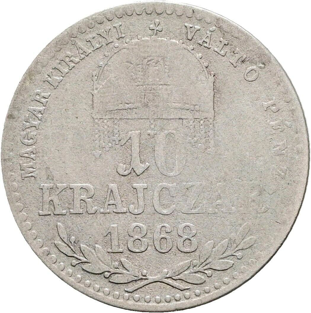 10 Krajczar Franz Joseph I. 1848-1916 1868 GYF – Rückseite