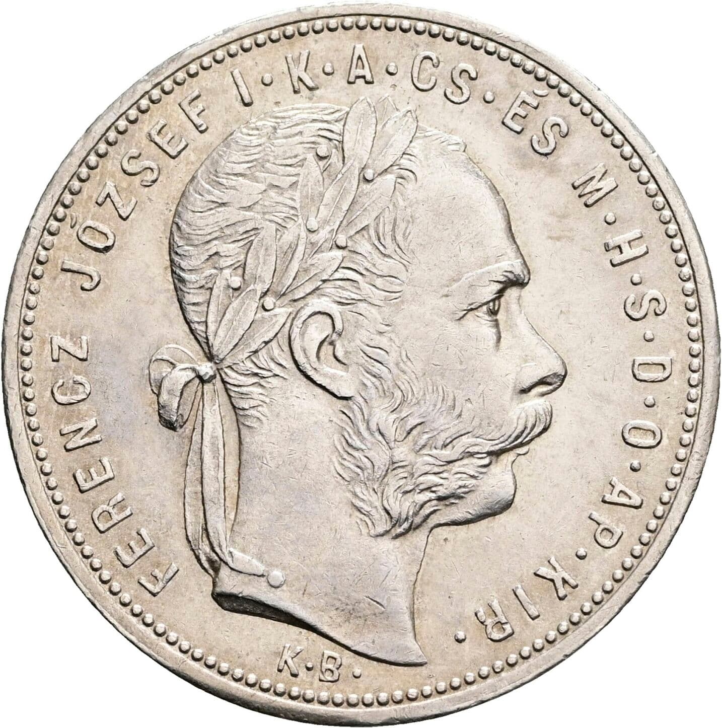 1 Forint Franz Joseph I. 1848-1916 1881 KB Kremnitz – Vorderseite