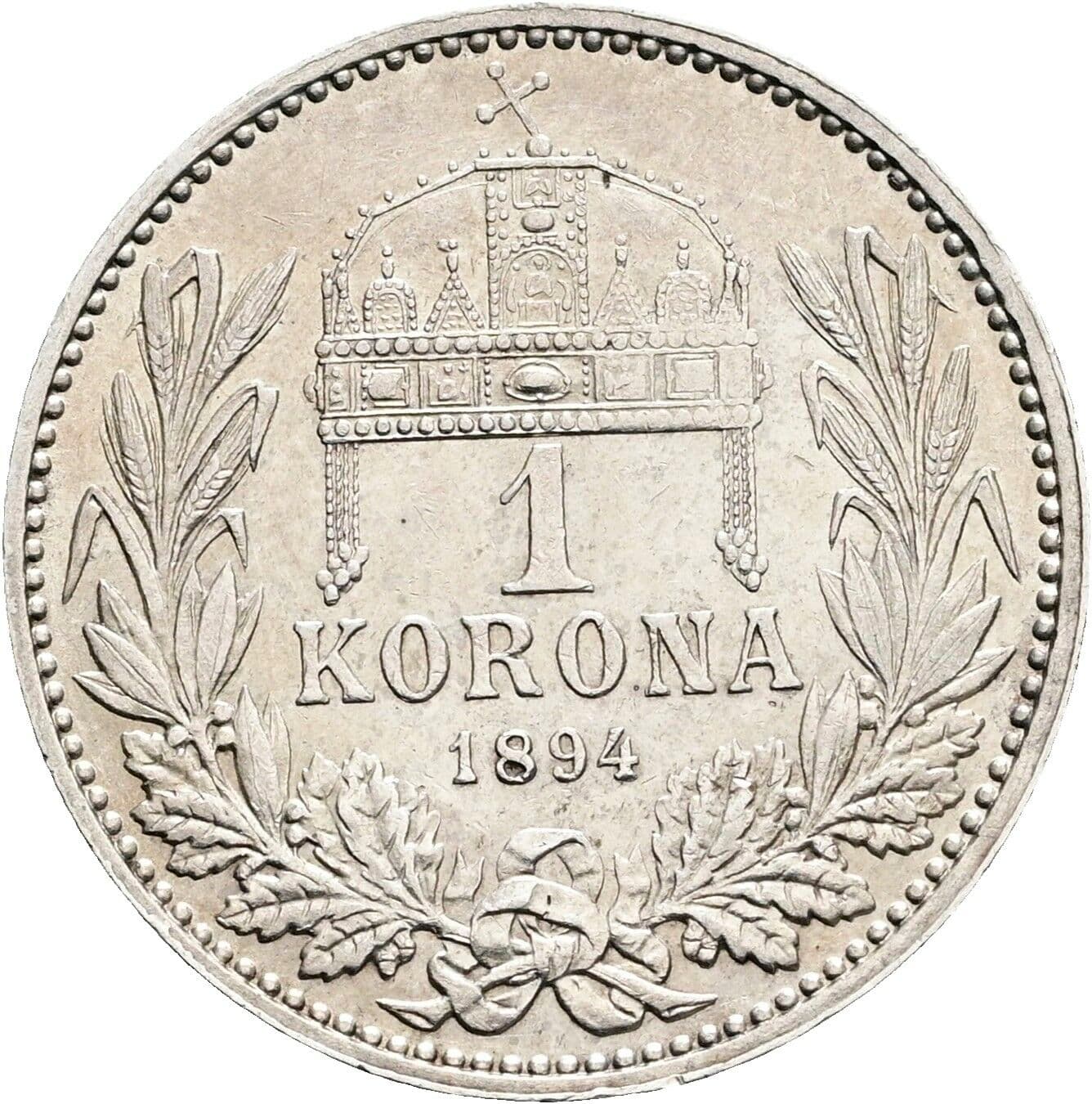1 Korona Franz Joseph I. 1848-1916 1894 KB, Kremnitz – Rückseite